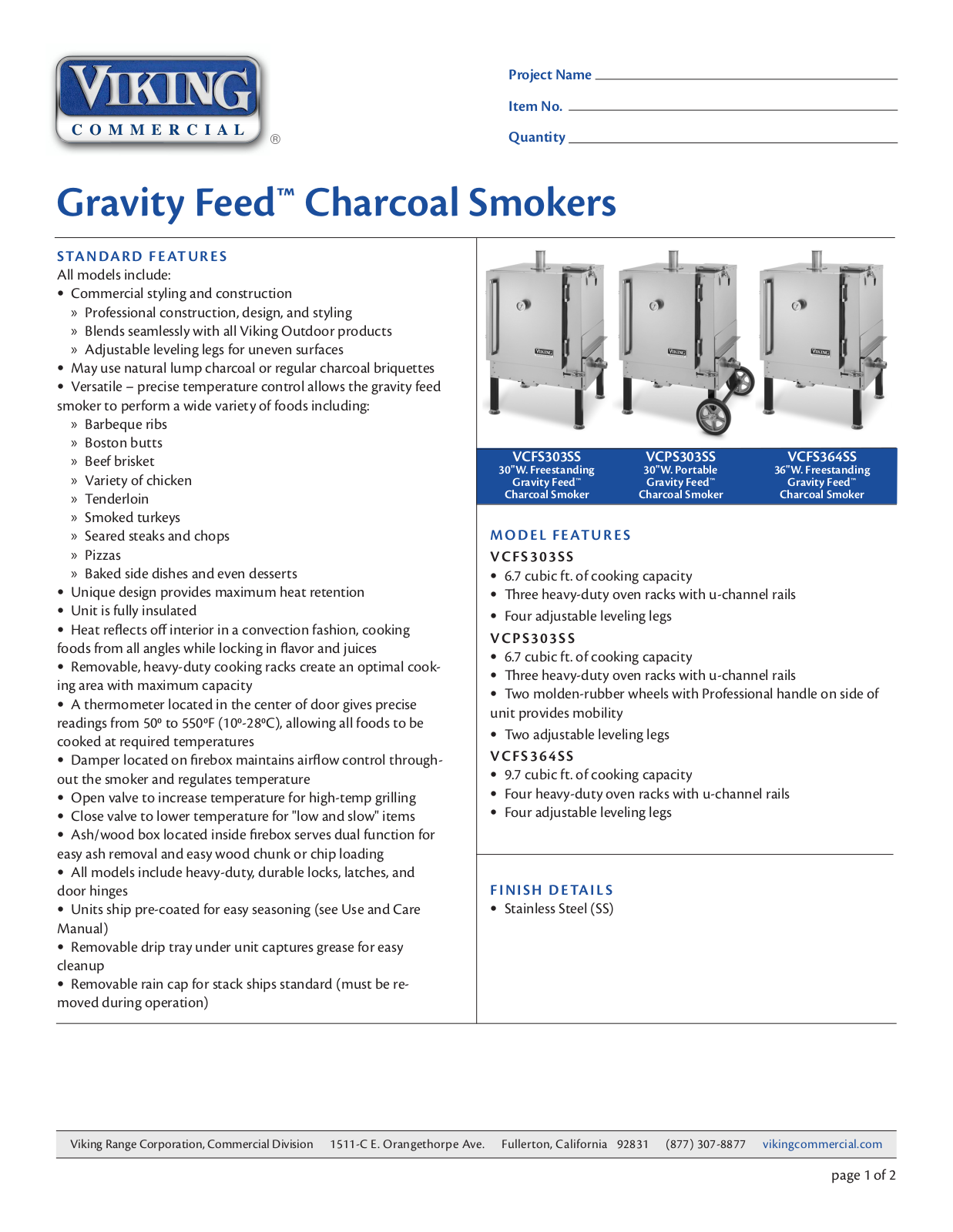 Viking VCFS30SS User Manual