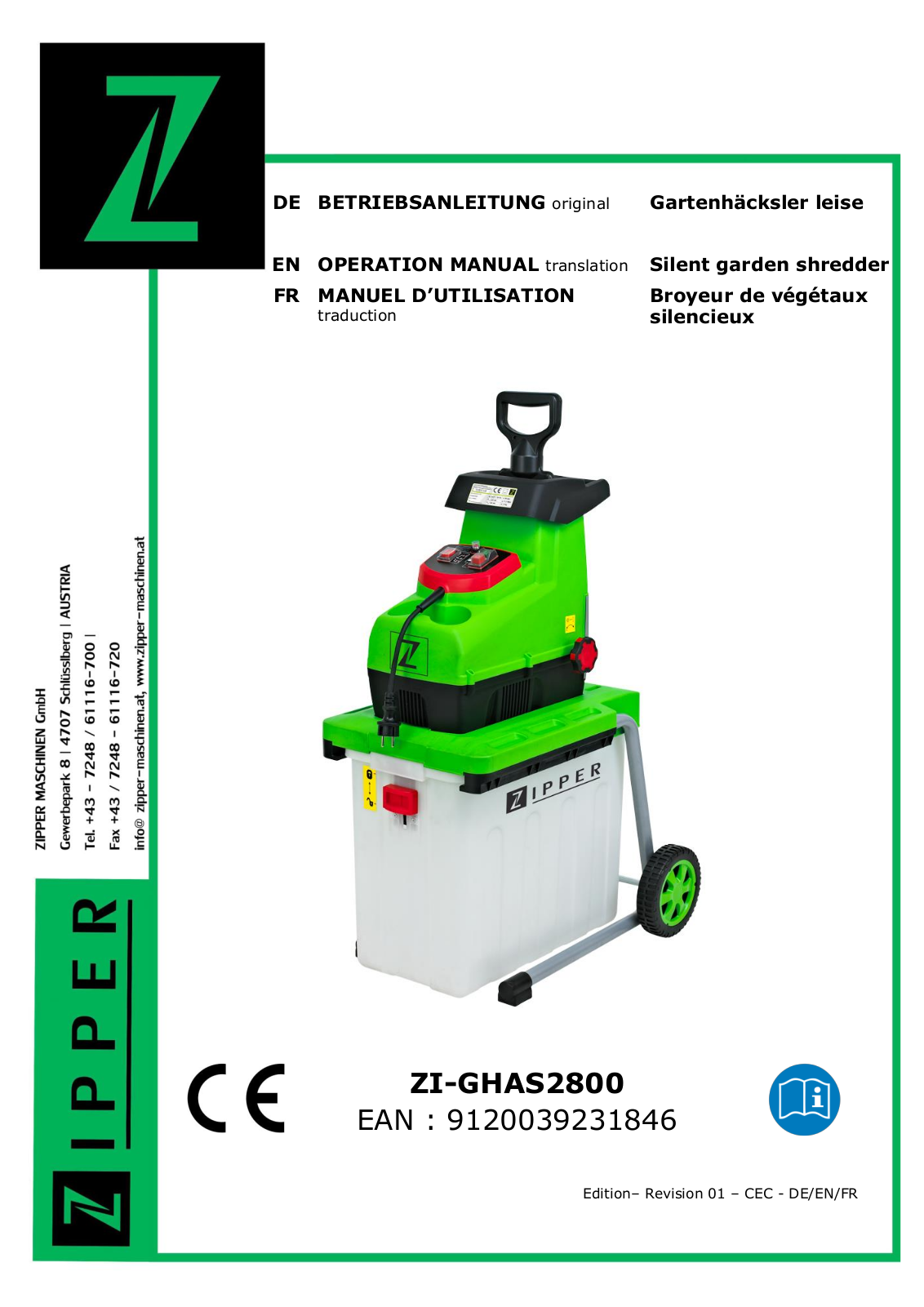 Zipper GHAS2800 User guide - ManualMachine.com