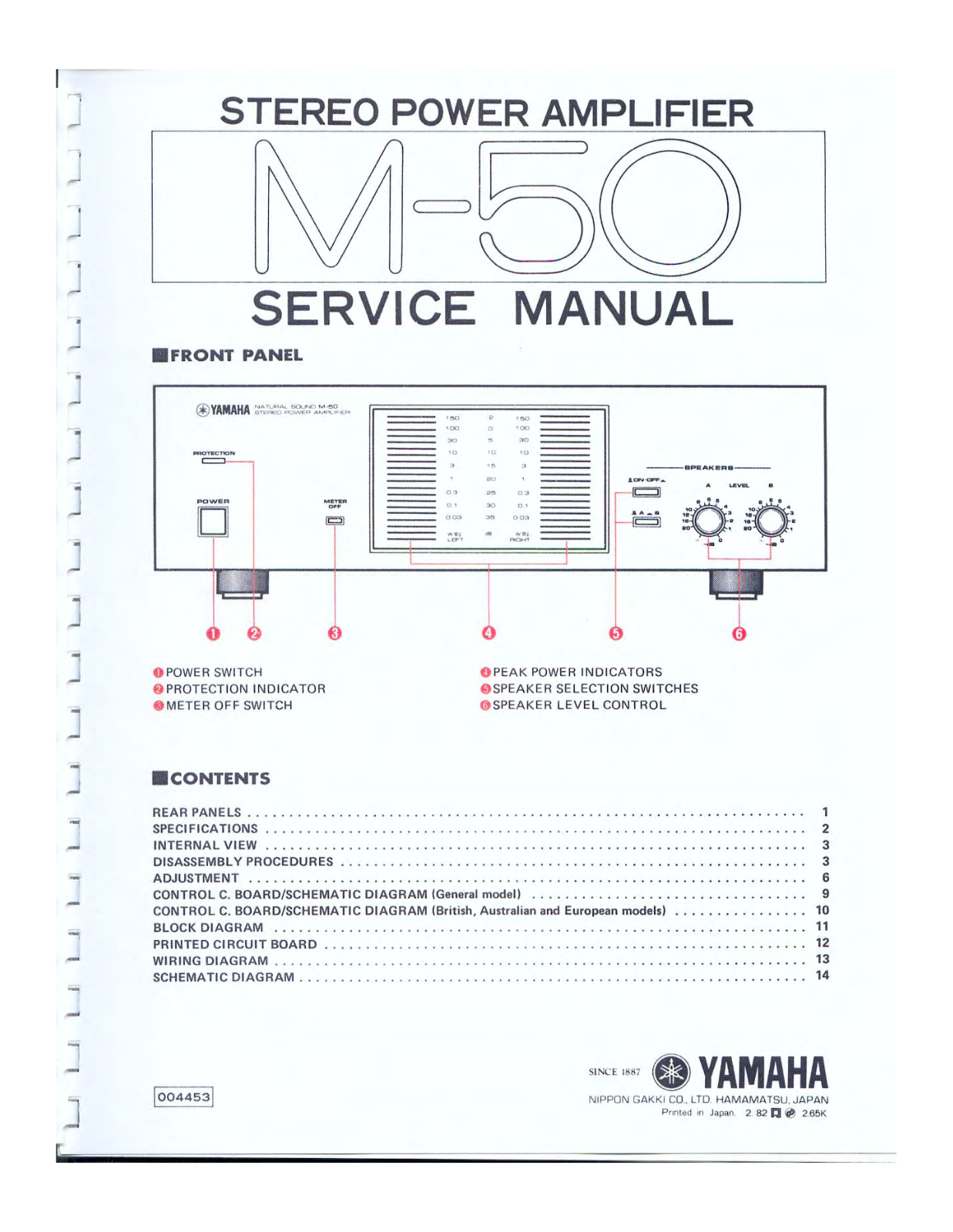 Yamaha M-50 Service manual