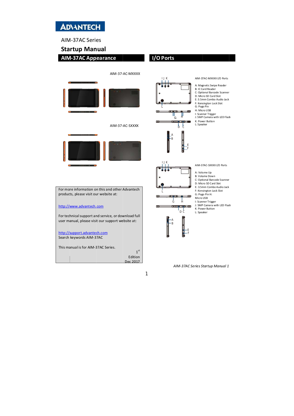 Advantech AIM37AC User Manual