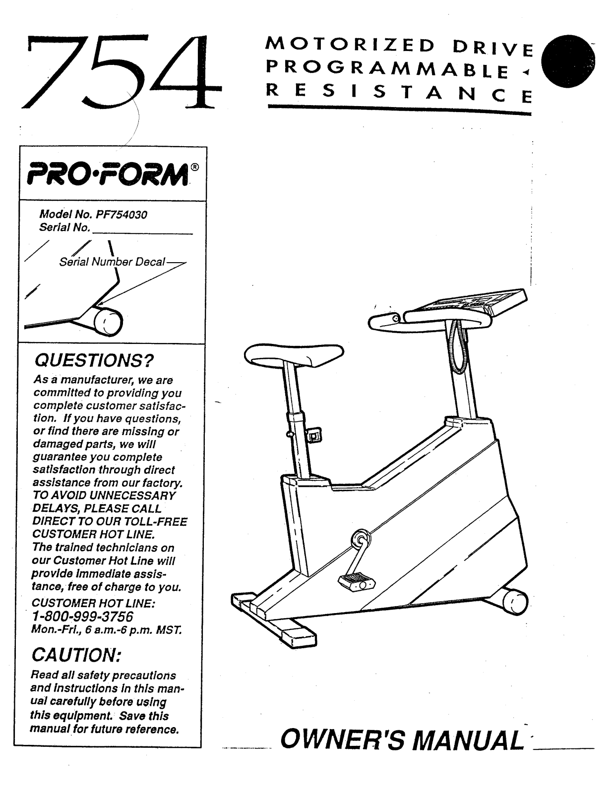 ProForm PF754030 User Manual