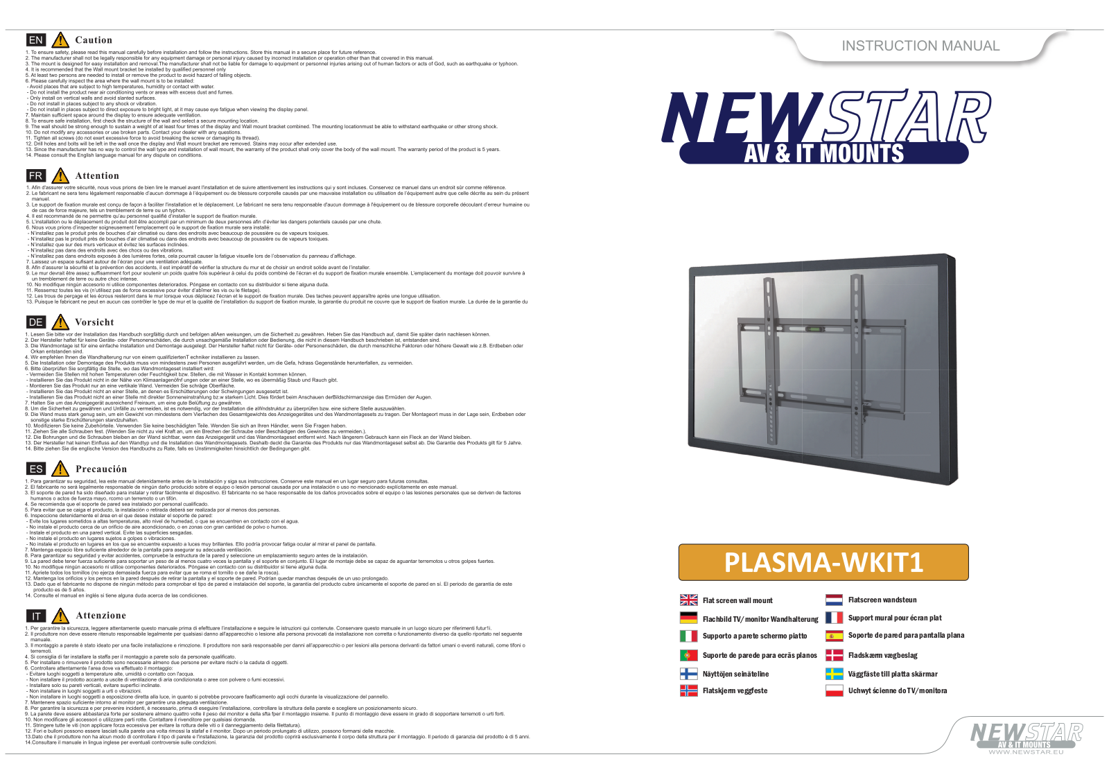 Newstar PLASMA-WKIT1 User Manual