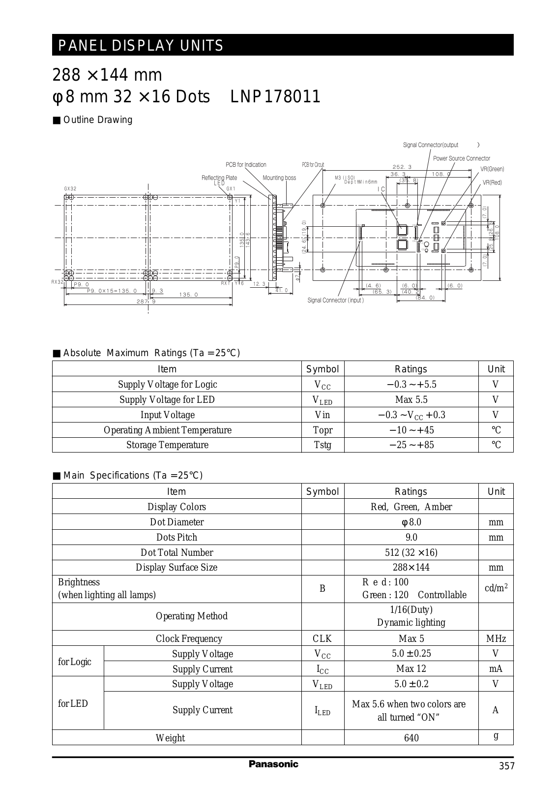 Datasheet LNP178011 Datasheet (Panasonic) - ManualMachine.com