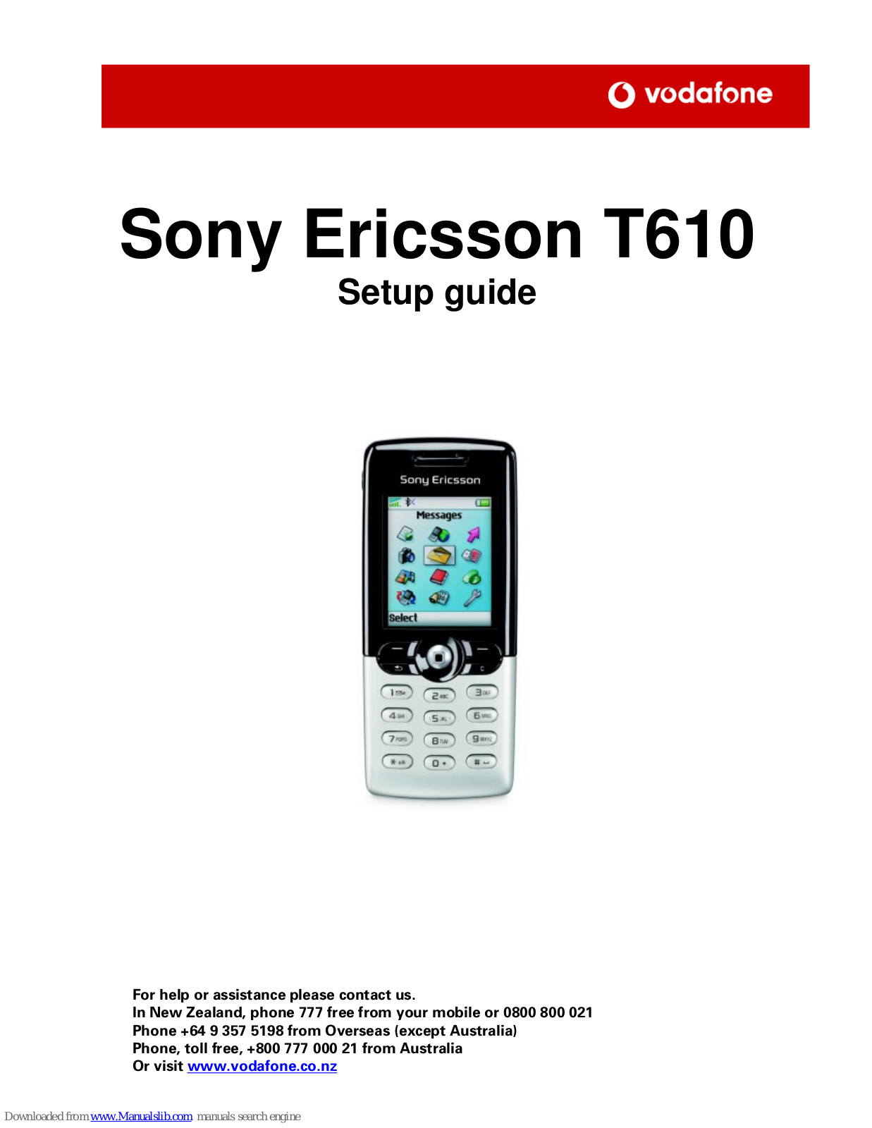 Vodafone T610 Setup Manual