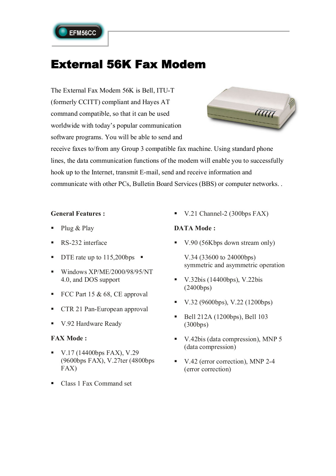 Abocom EFM56CC User Manual