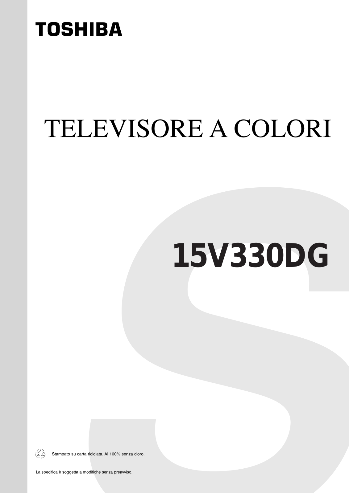 Toshiba 15V330DG Schematic