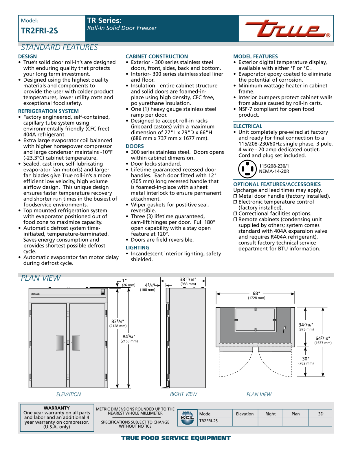 True Manufacturing TR2FRI-2S General Manual - ManualMachine.com