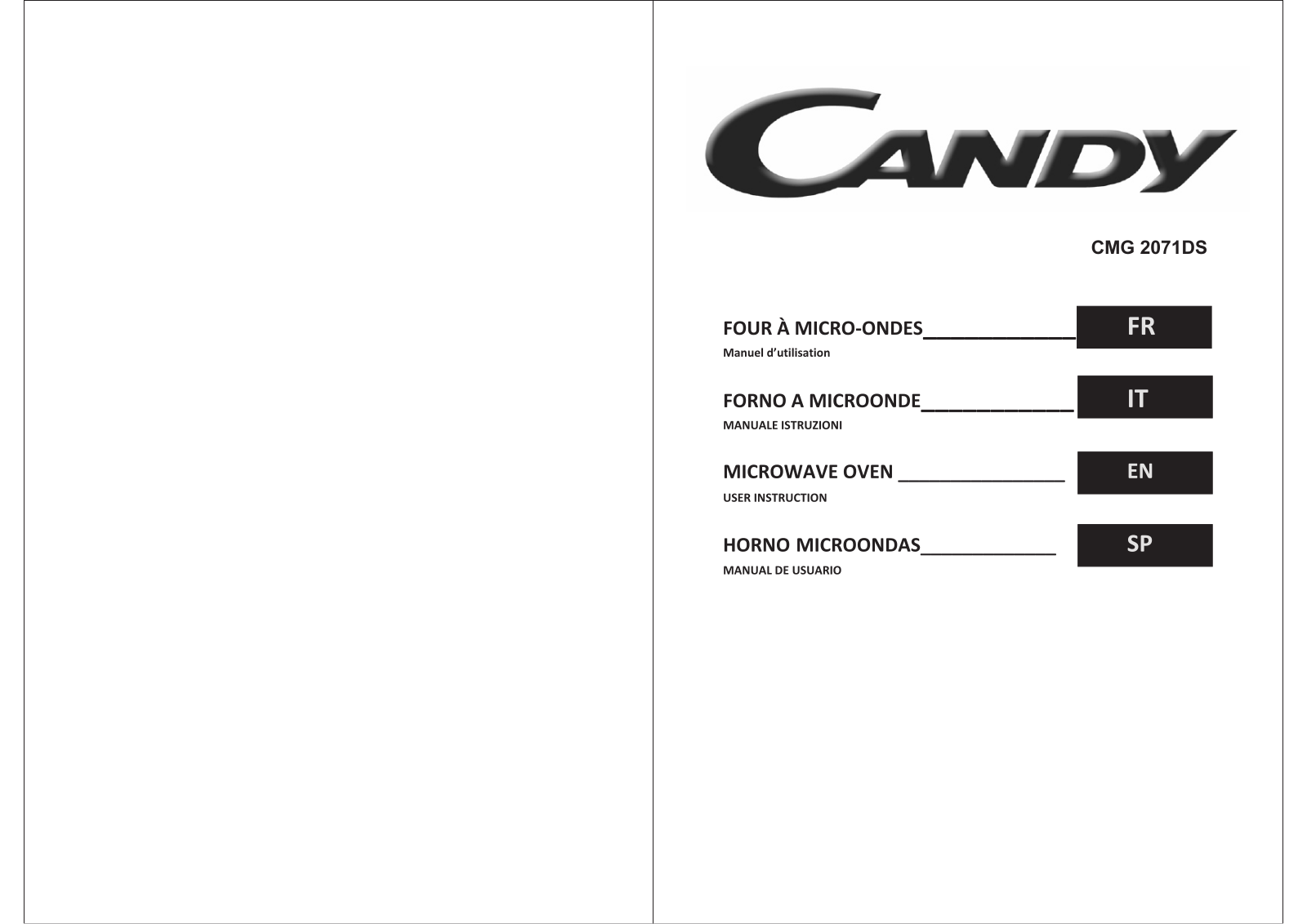 Candy CMG 2071DS User Manual