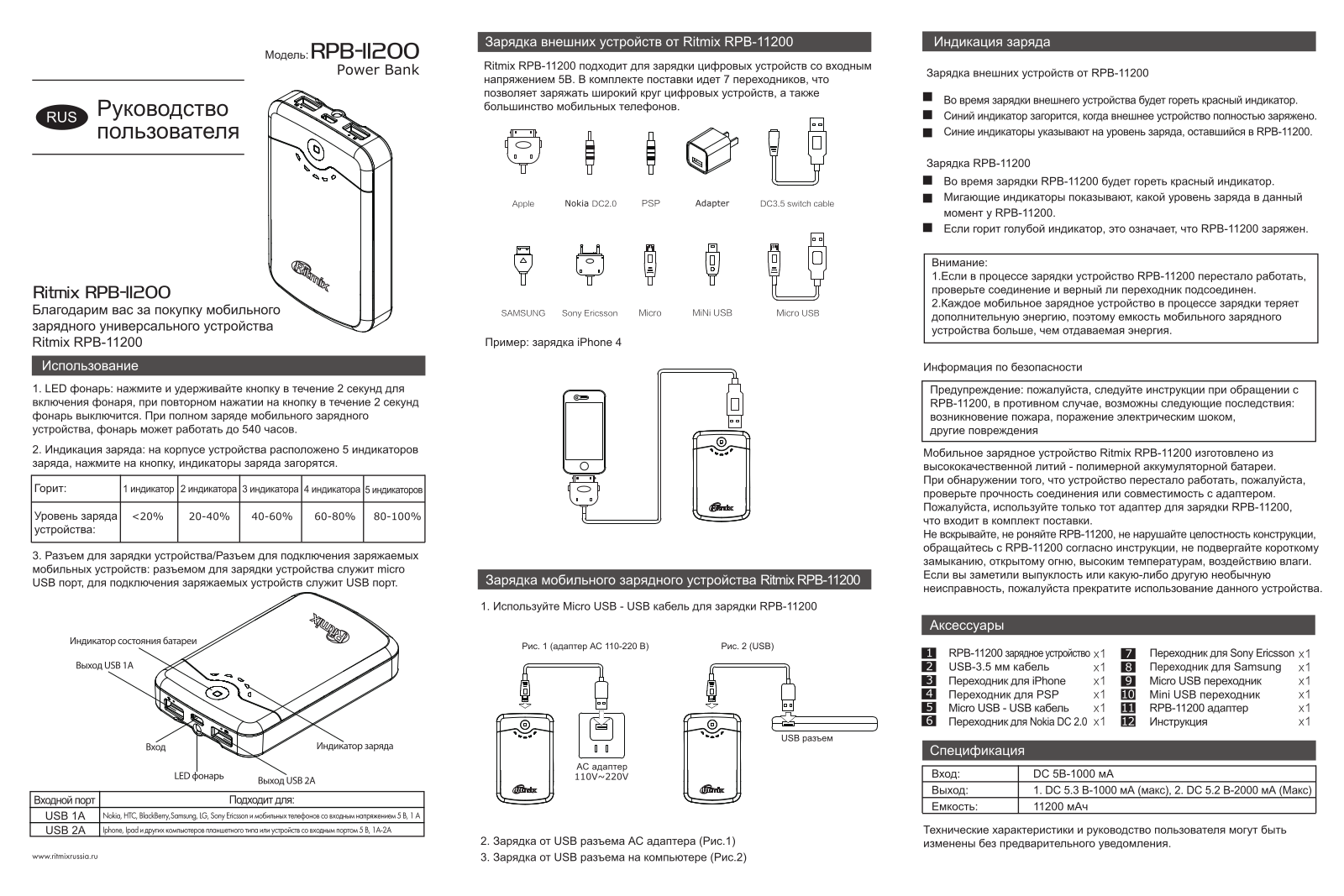 RITMIX RPB-11200 User Manual