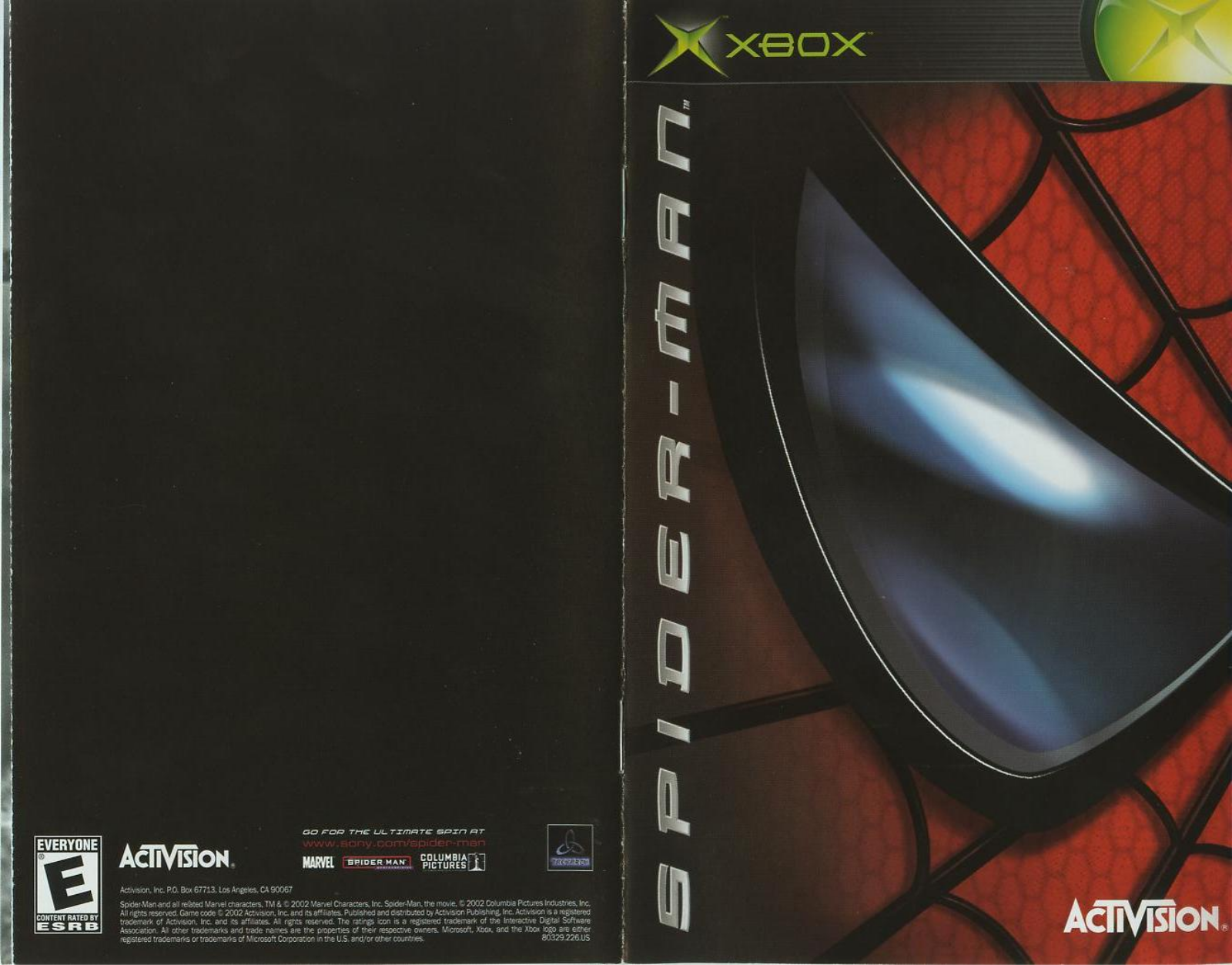 Games Microsoft XBOX SPIDERMAN User Manual