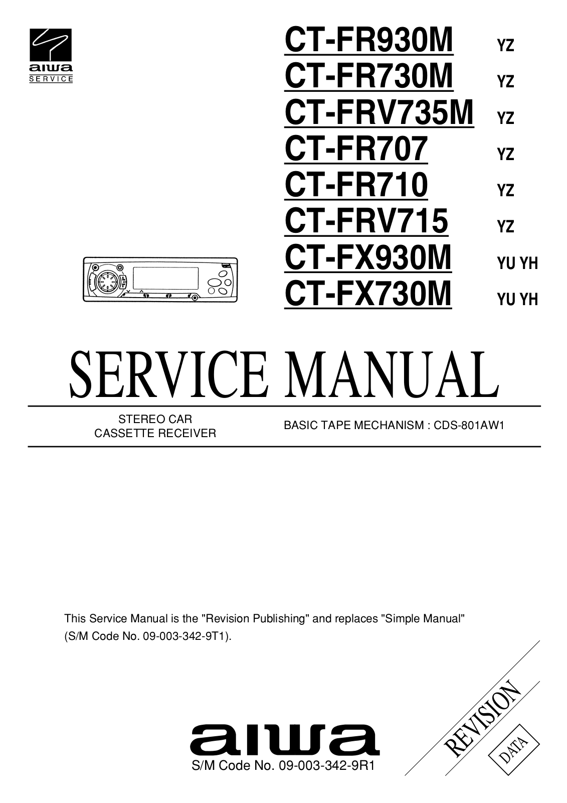 Aiwa CTFR-707, CTFR-710, CTFR-730-M, CTFR-930-M, CTFRV-735-M Service manual
