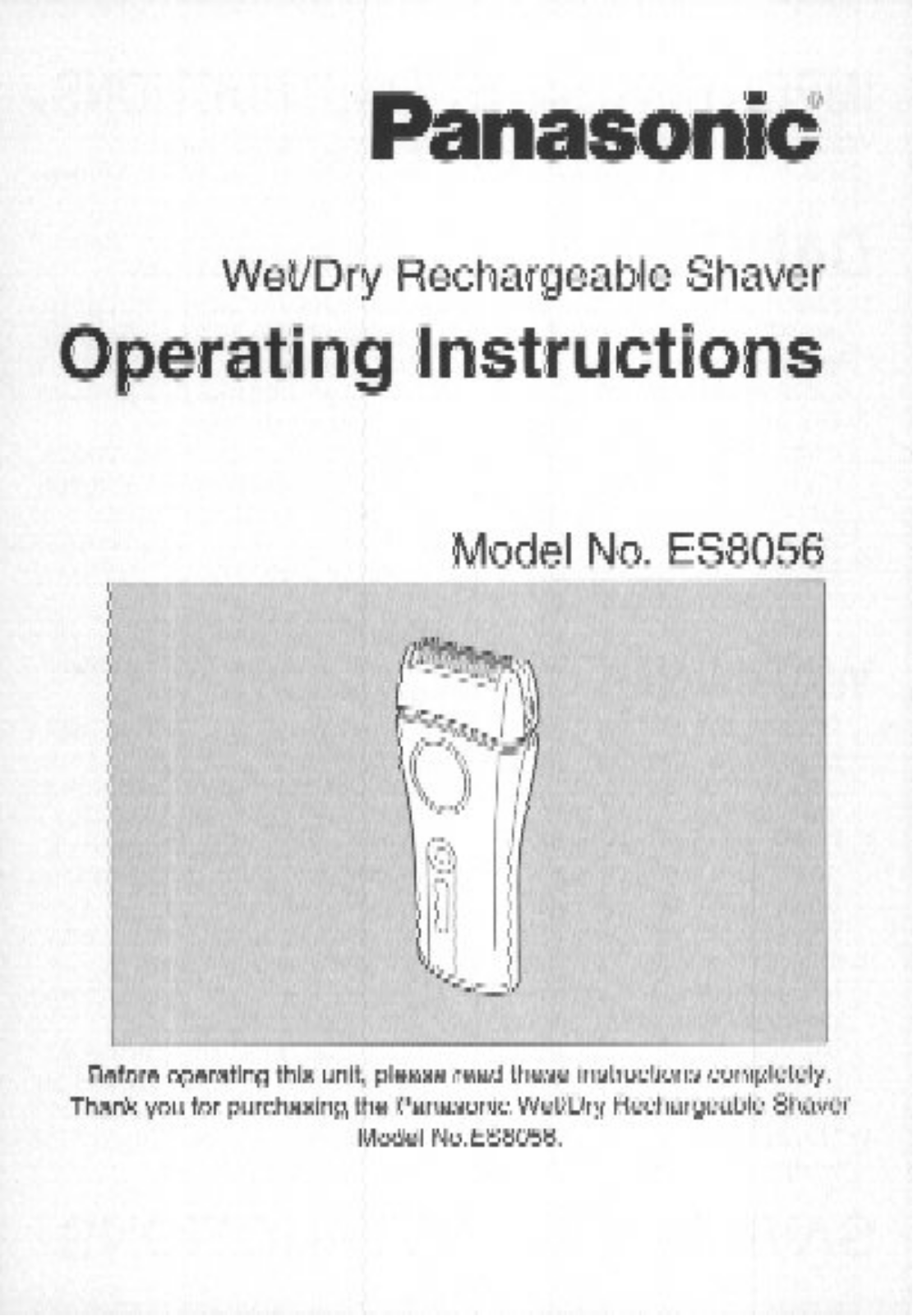 Panasonic ES8056 User Manual