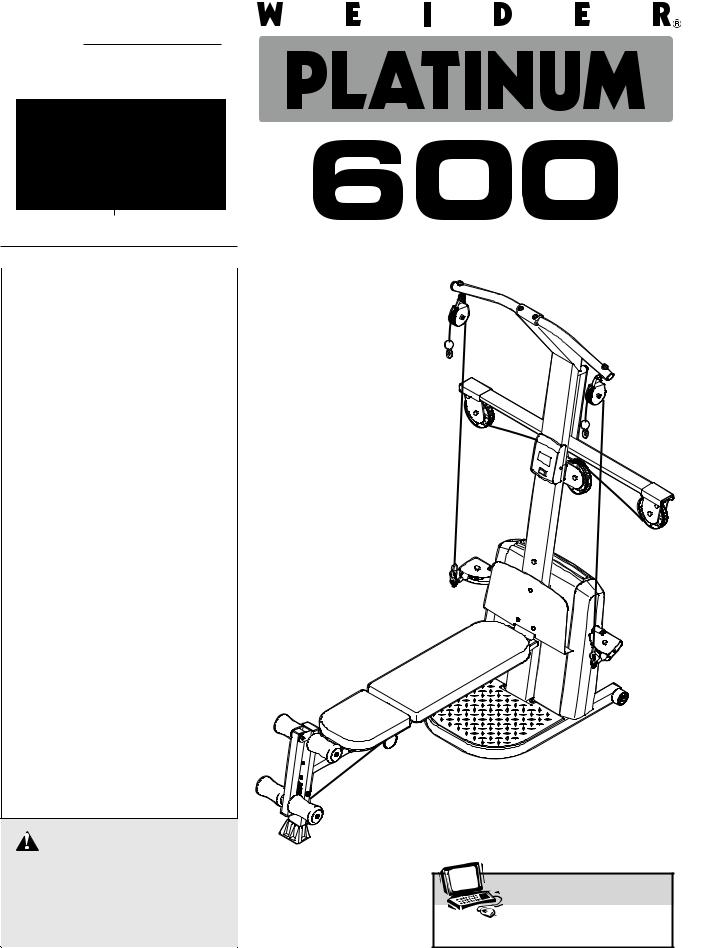 Weider PLATINUM 600 User Manual