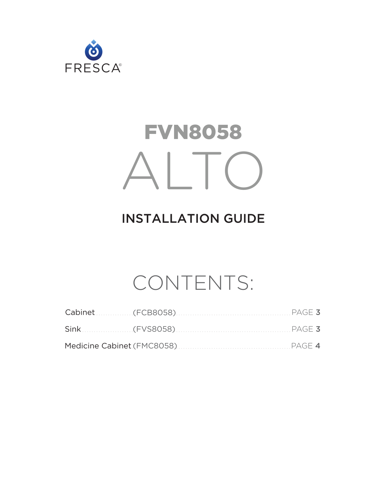 Fresca FBH2066 Installation & Assembly - ManualMachine.com
