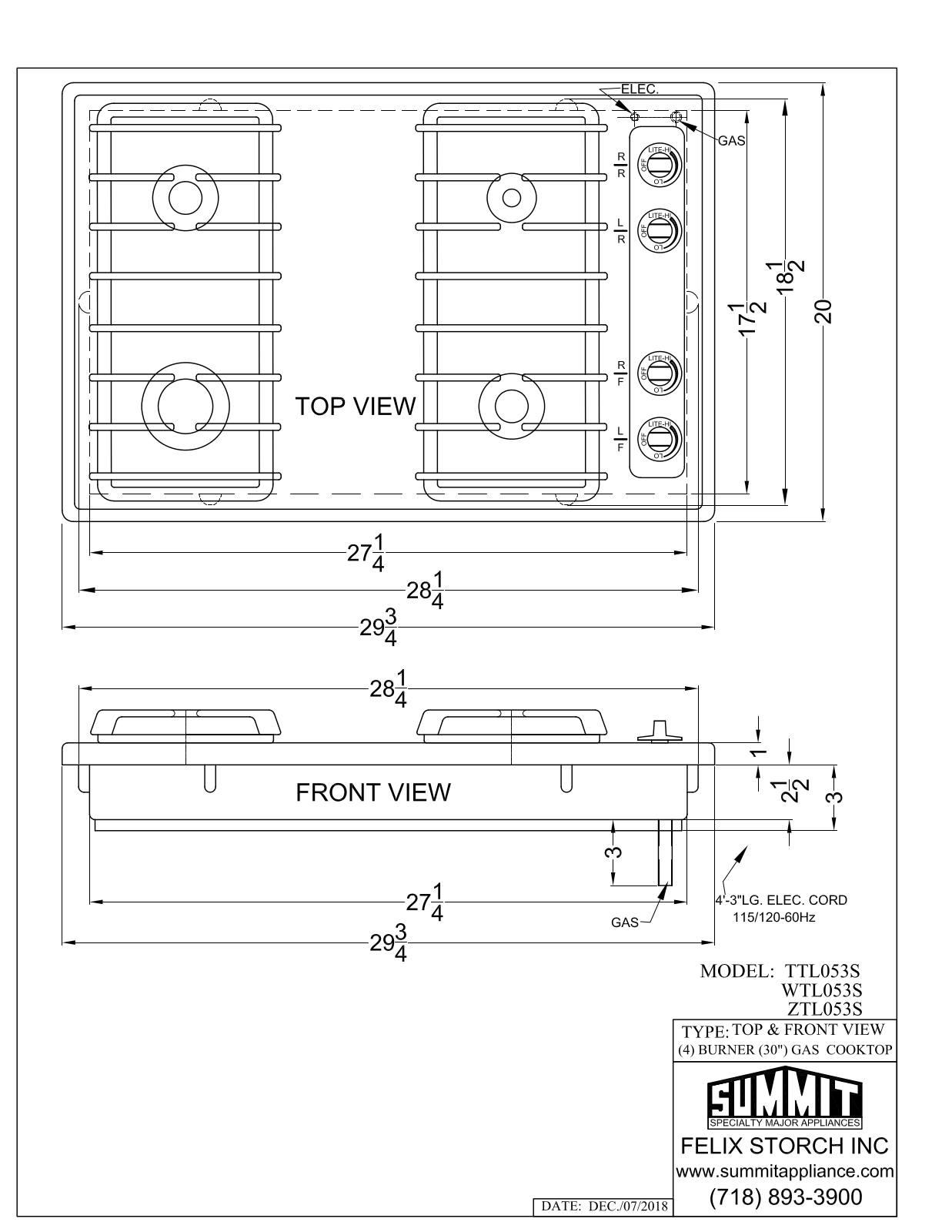 Summit TTL053S User Manual