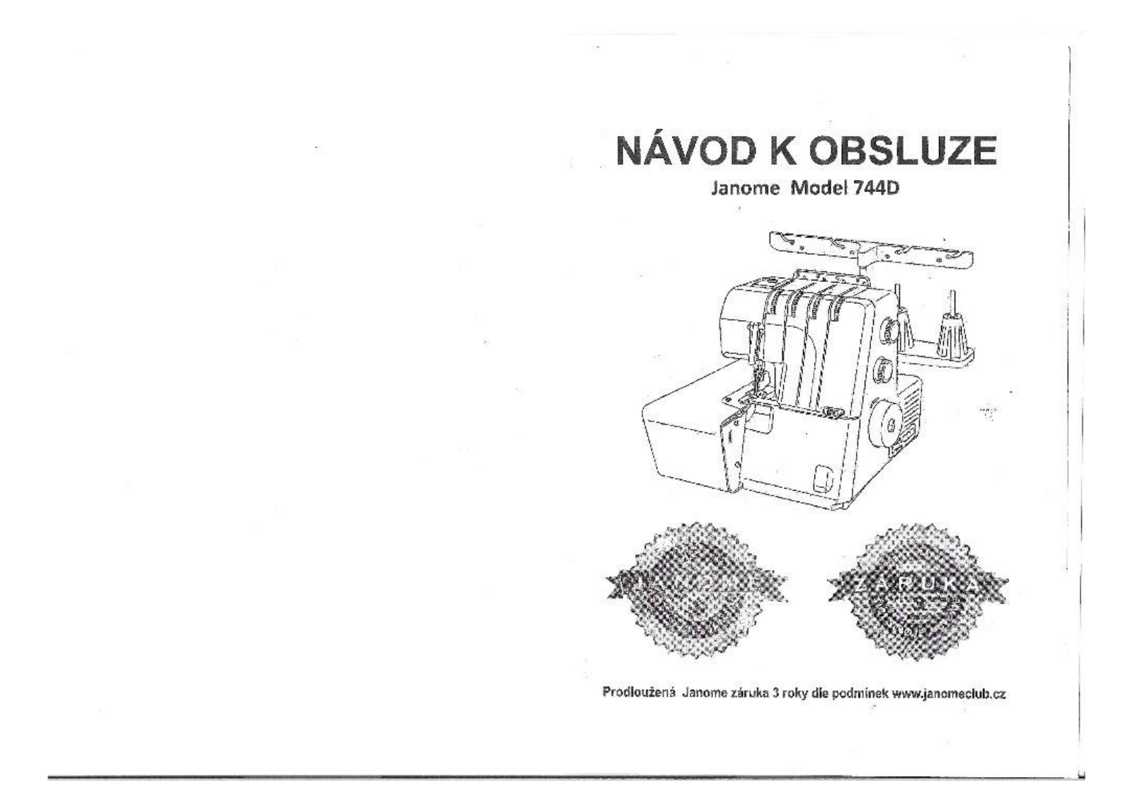 Janome 744 D User Manual