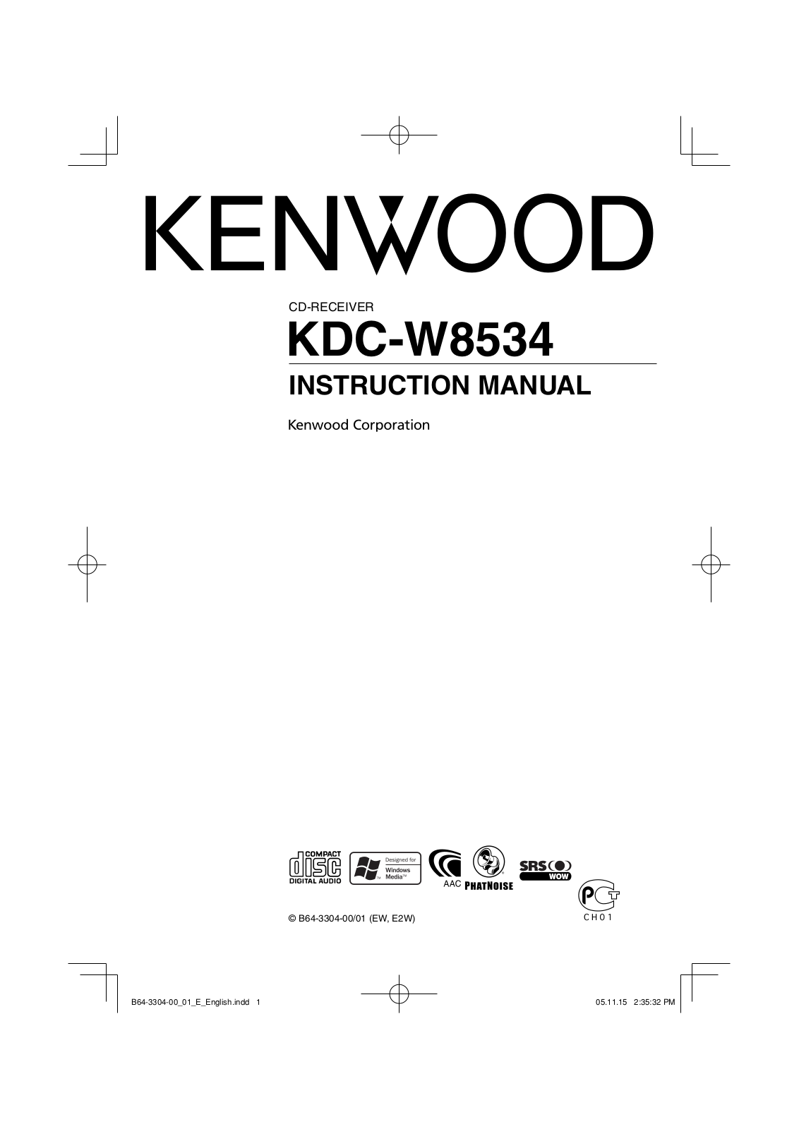 Kenwood KDC-W8534 User Manual