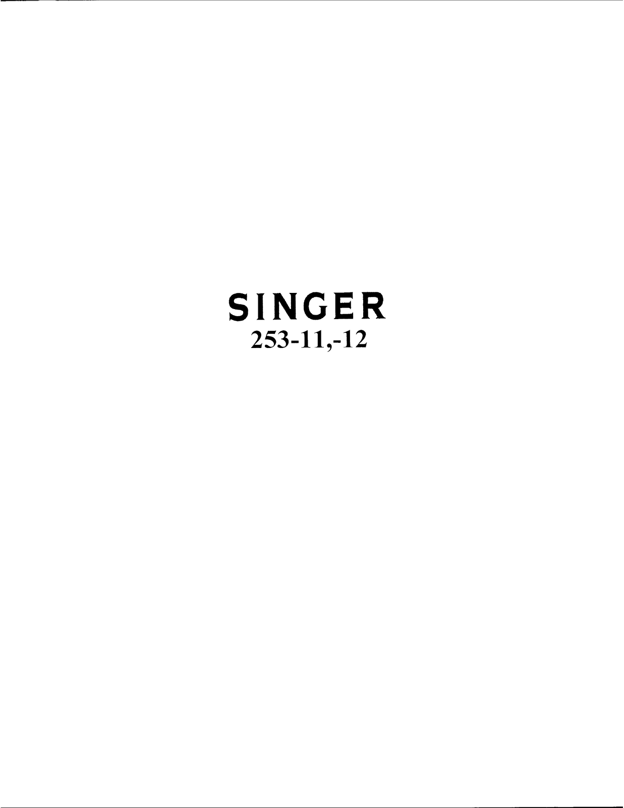 SINGER 253-11, 253-12 Parts List