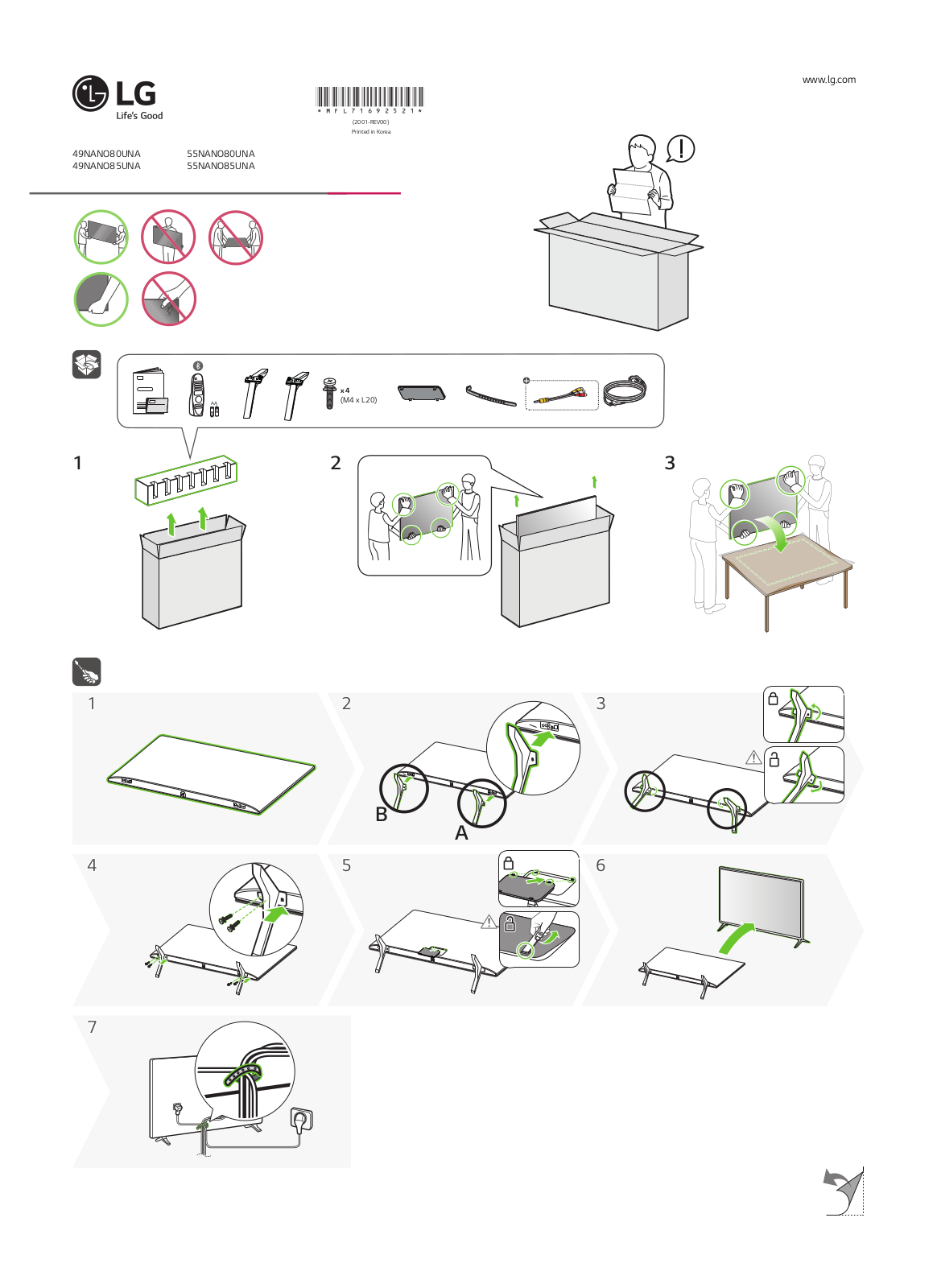 LG 49NANO85UNA QUICK SETUP GUIDE