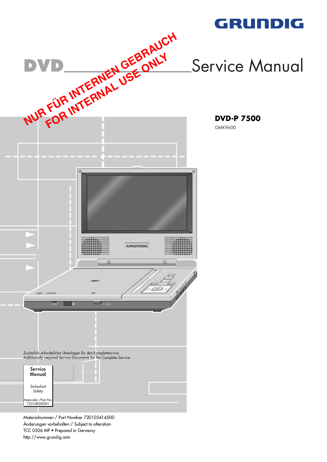 Grundig DVDP-7500 Service manual
