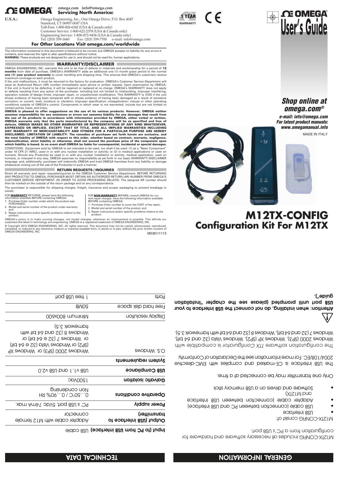 Omega M12TX-CONFIG User guide - ManualMachine.com