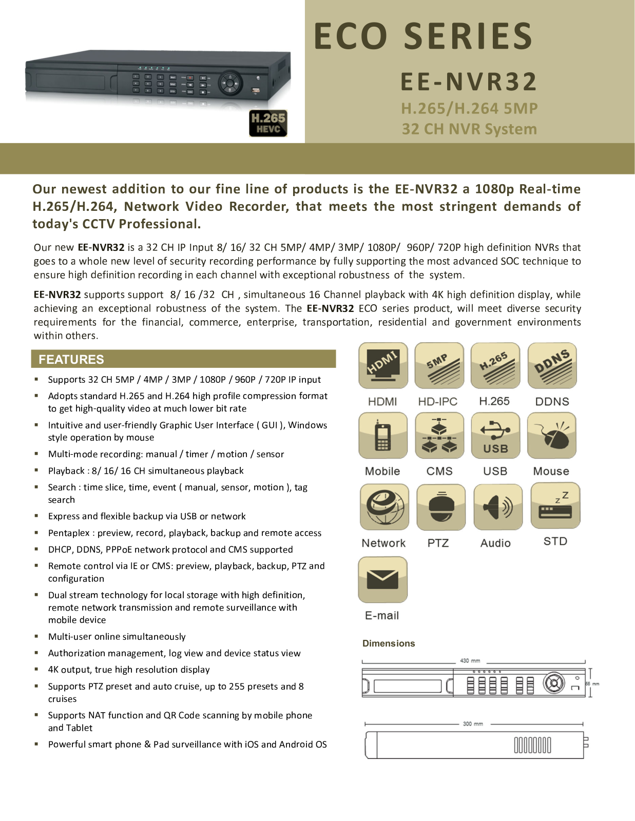 Ikegami EE-NVR32 Specsheet