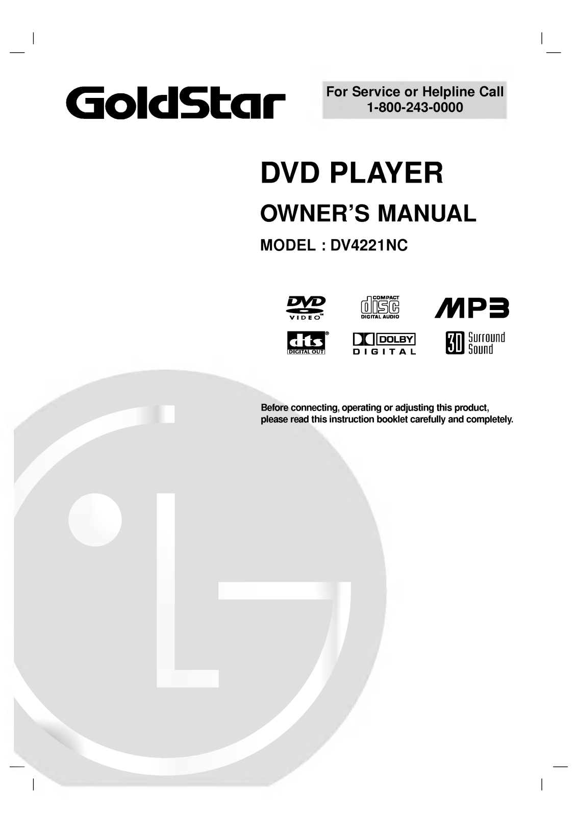 LG DV4221N Owner’s Manual