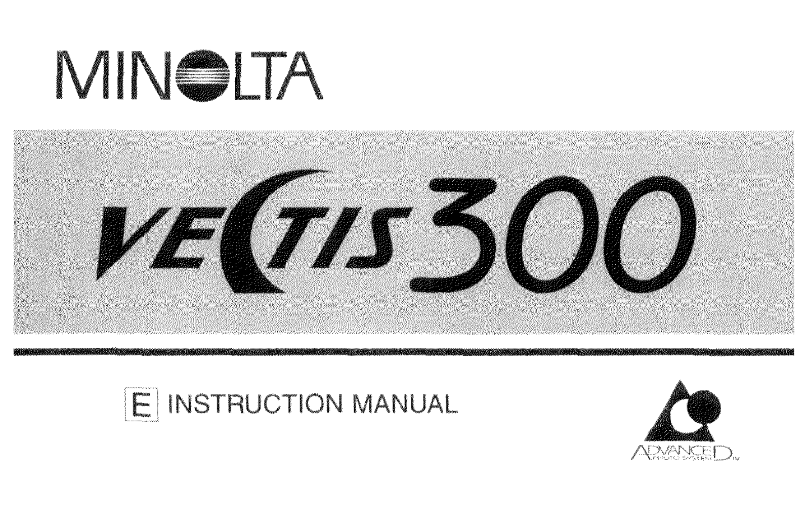 MINOLTA Vectis 300 Instruction Manual