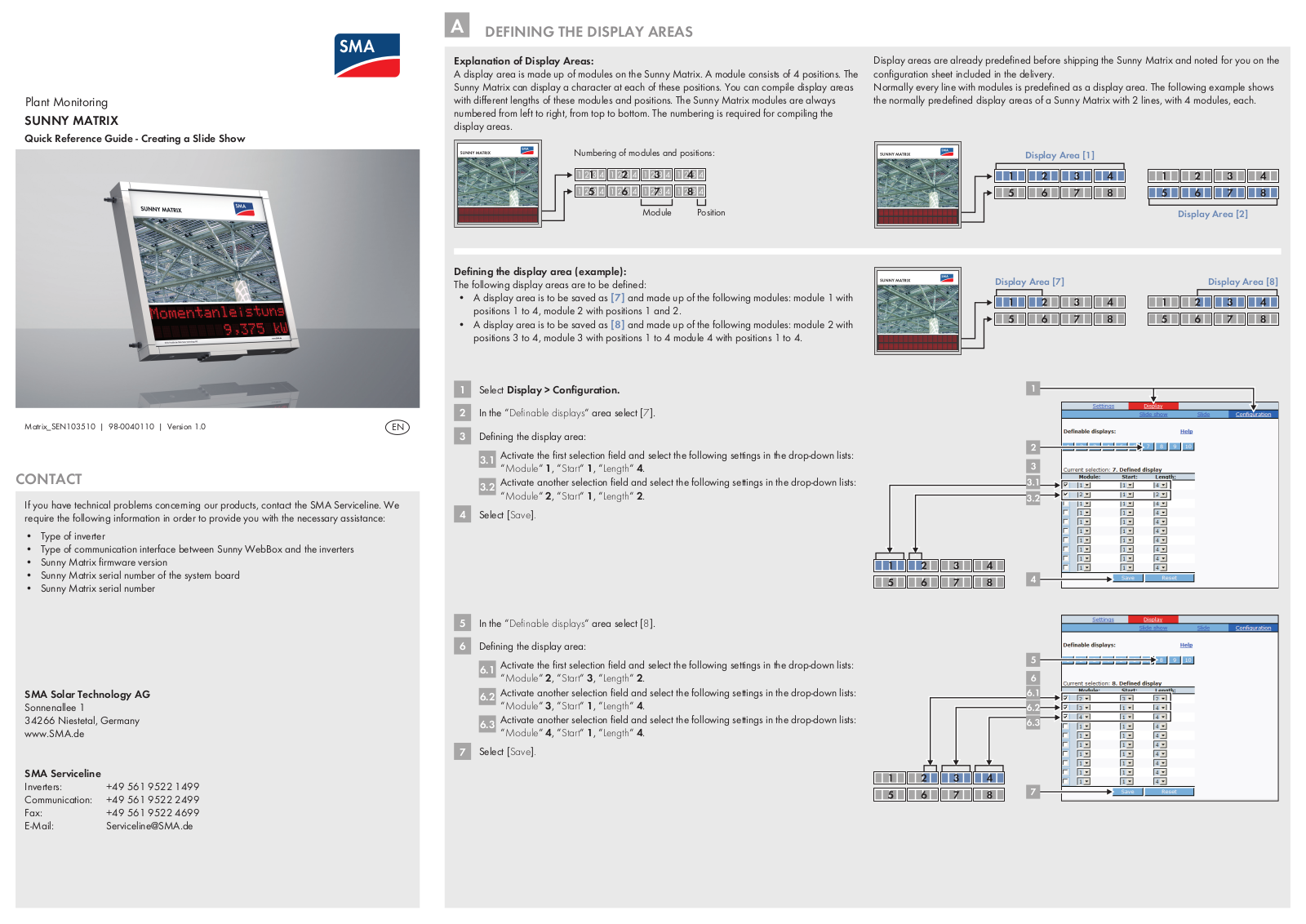 SMA MATRIX Quick Reference Guide