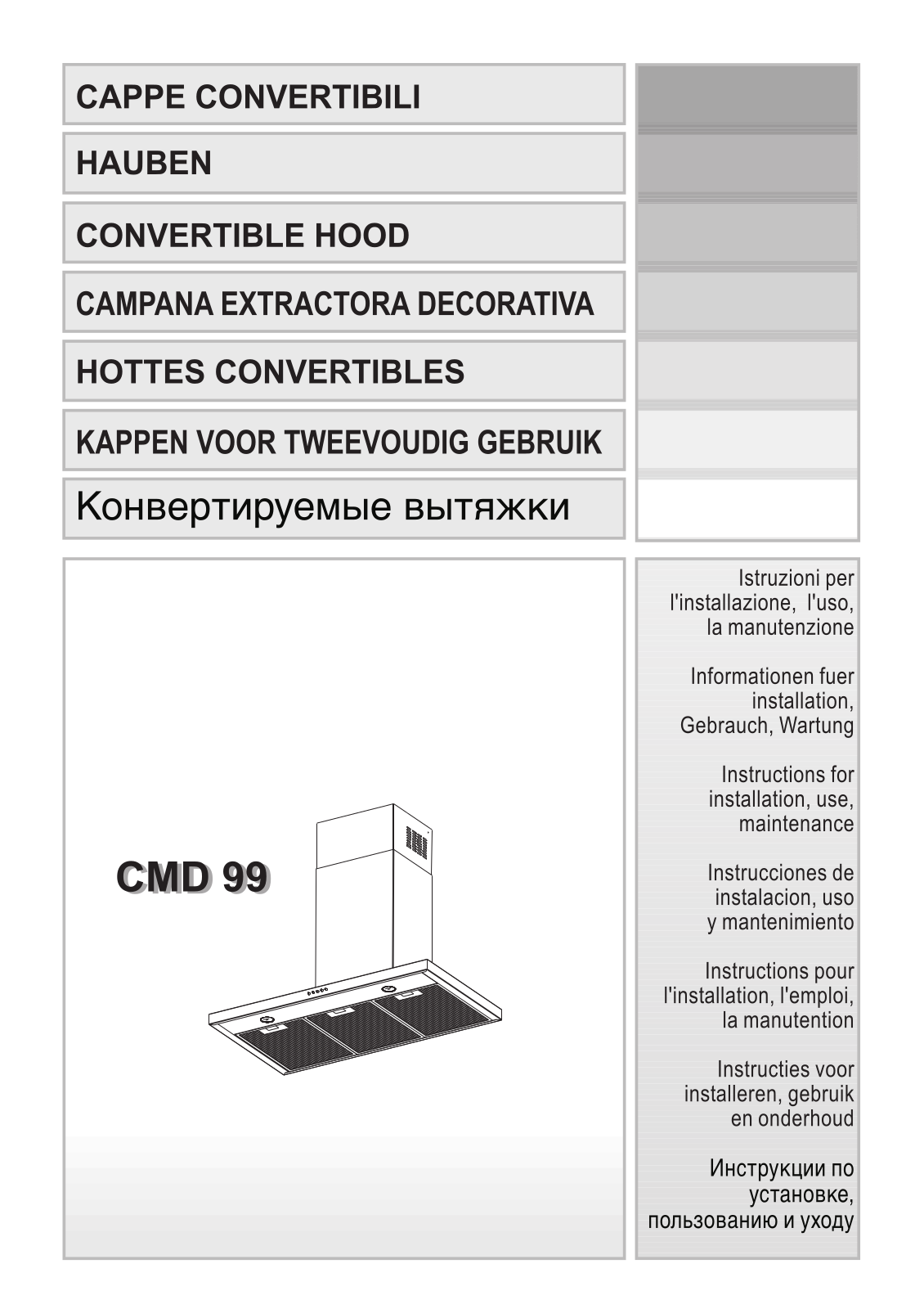 Candy CA CMD 99 X User Manual