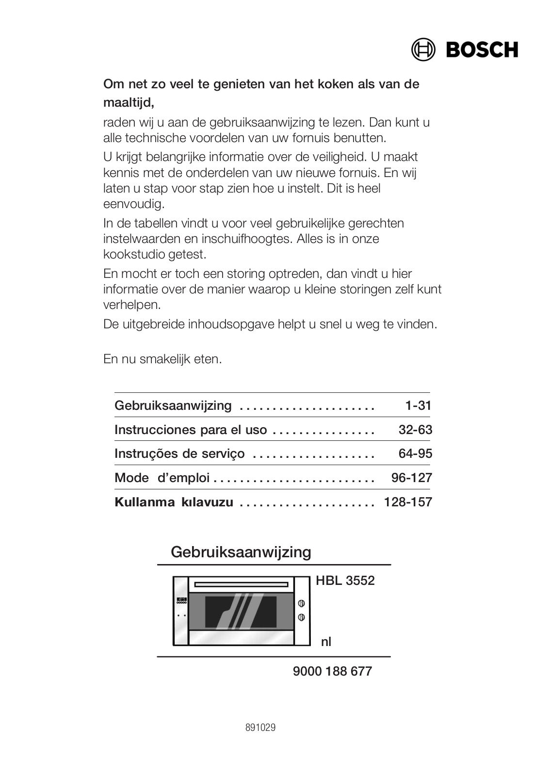 BOSCH HBL 3552 User Manual