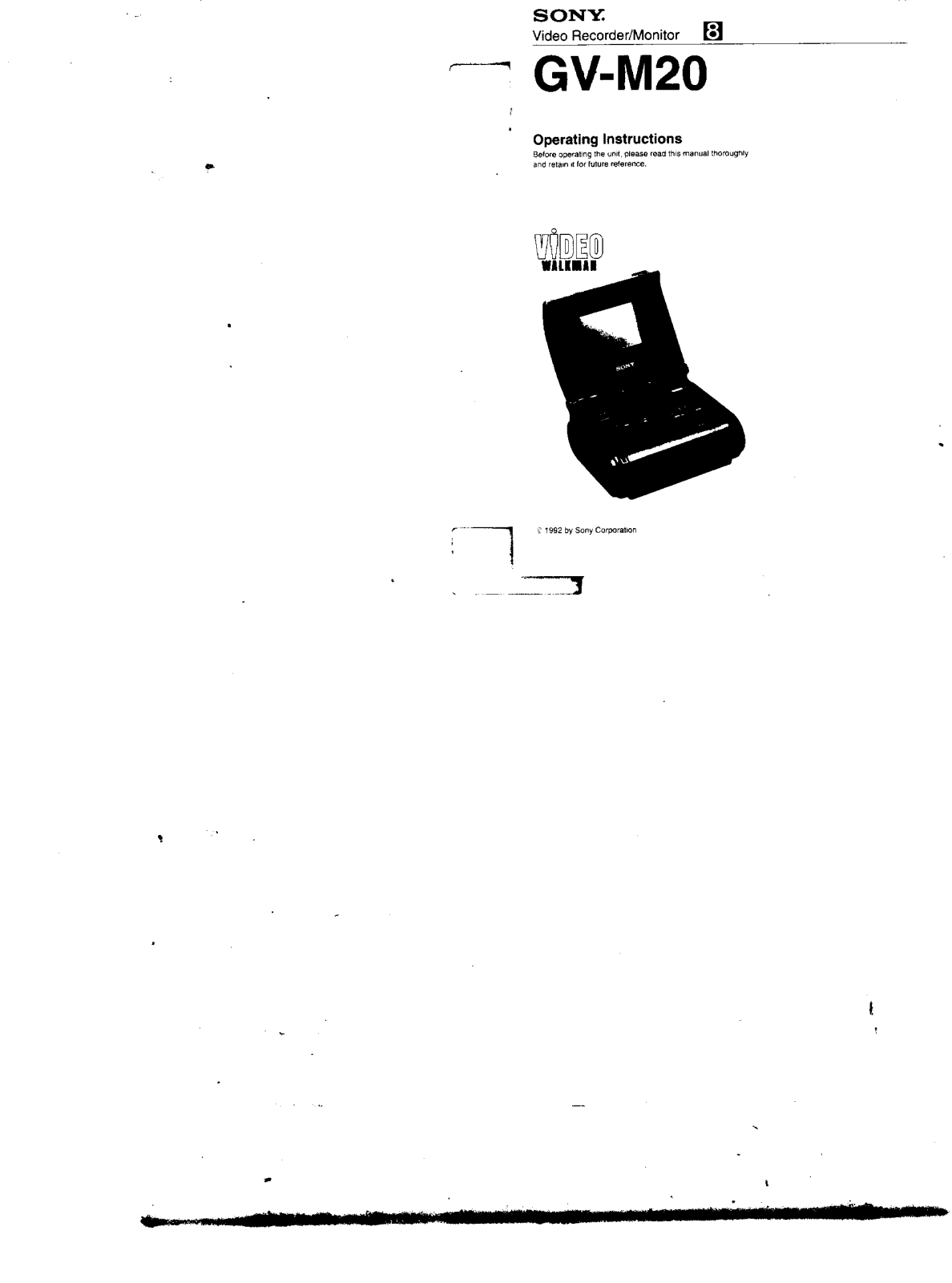 Sony GV-M20 Operating Instruction