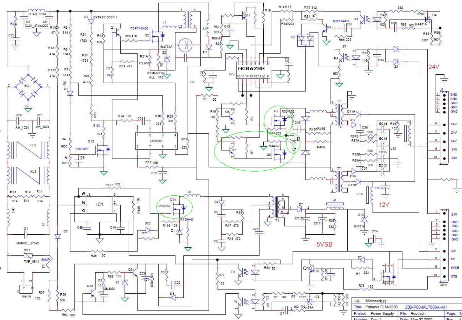 Polaroid FLM323B Schematic