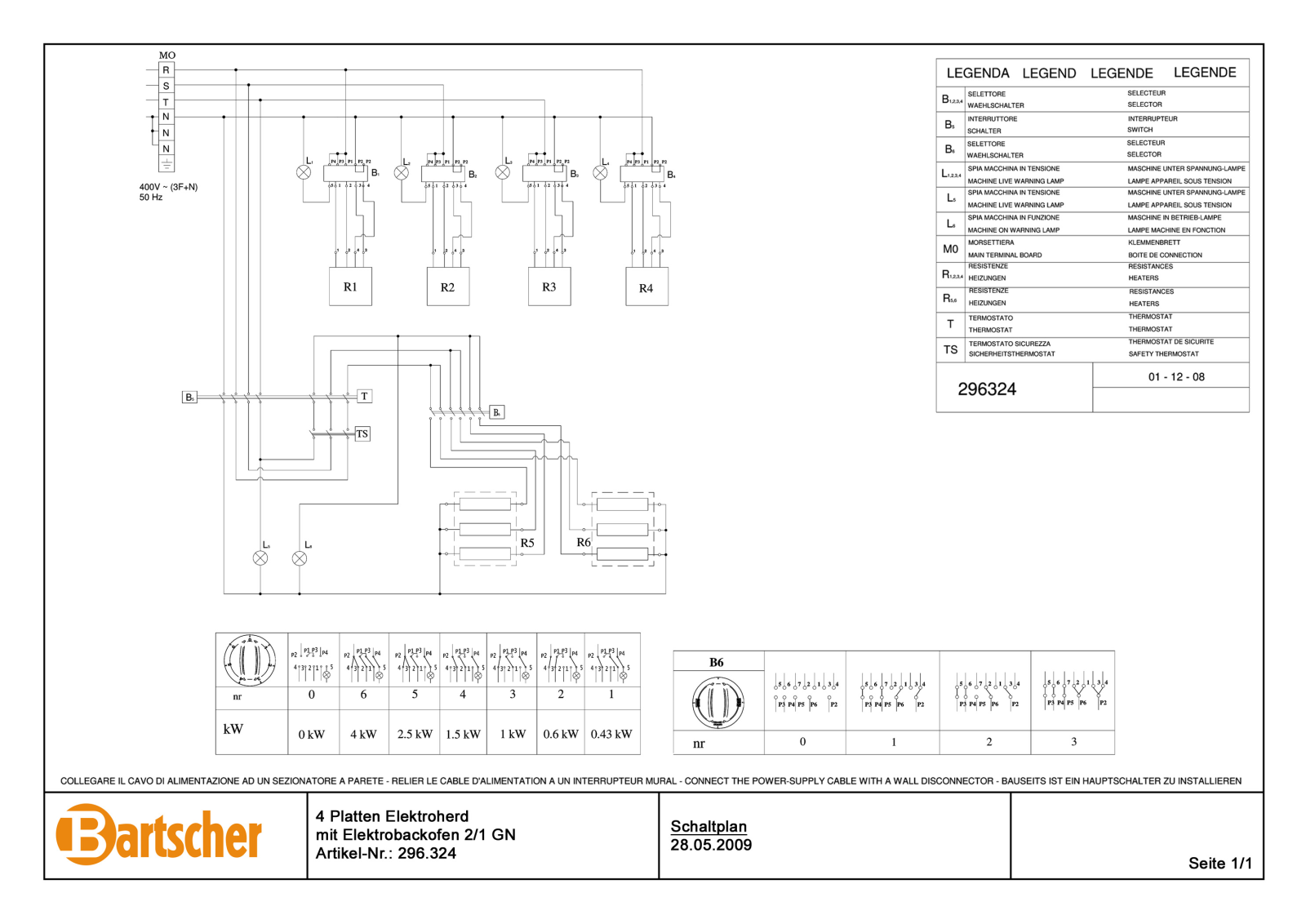 Bartscher 296324 Schematics