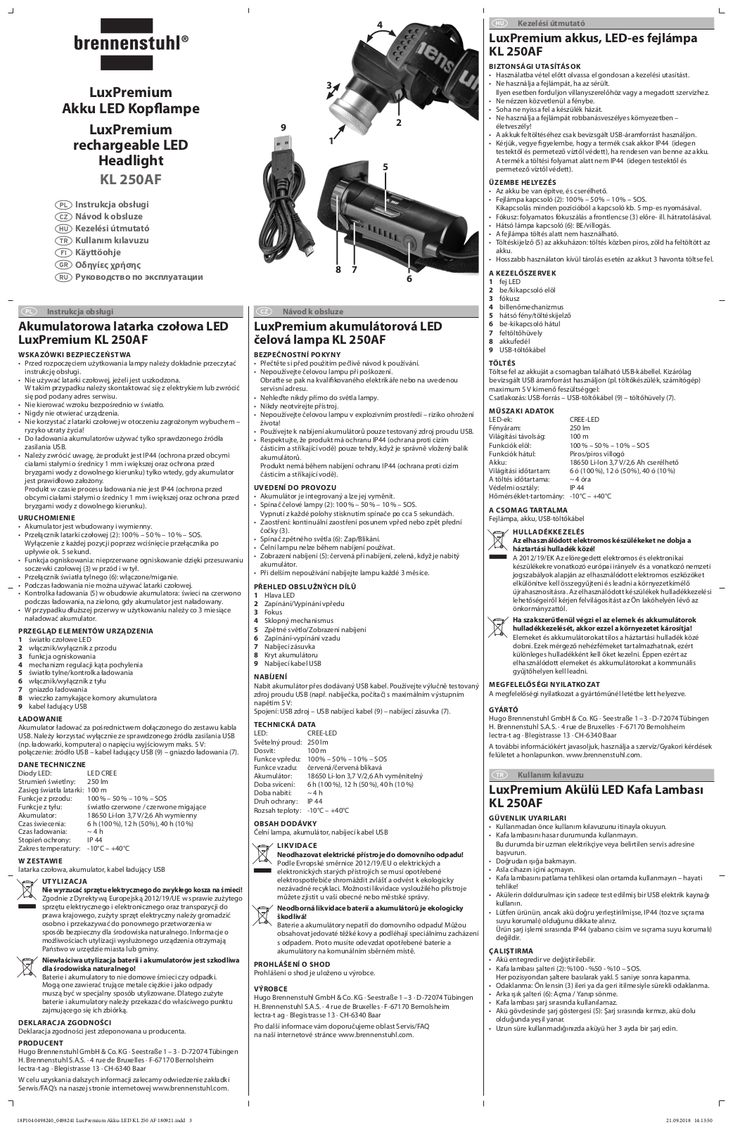 Brennenstuhl KL 250AF User guide