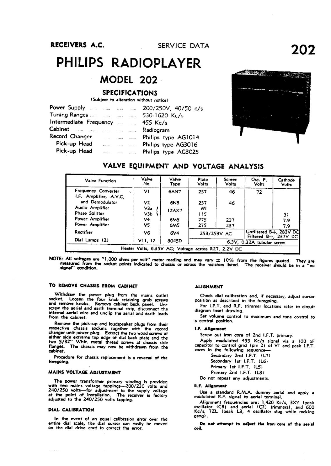 Philips 202 Service Manual