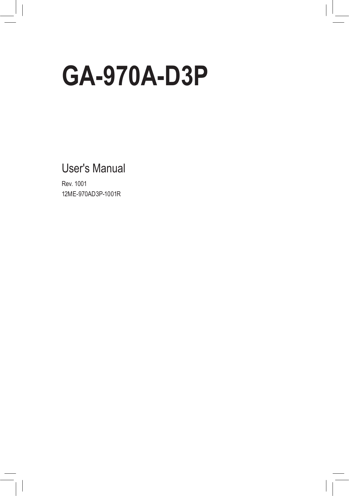 Gigabyte GA-970A-D3P User Manual