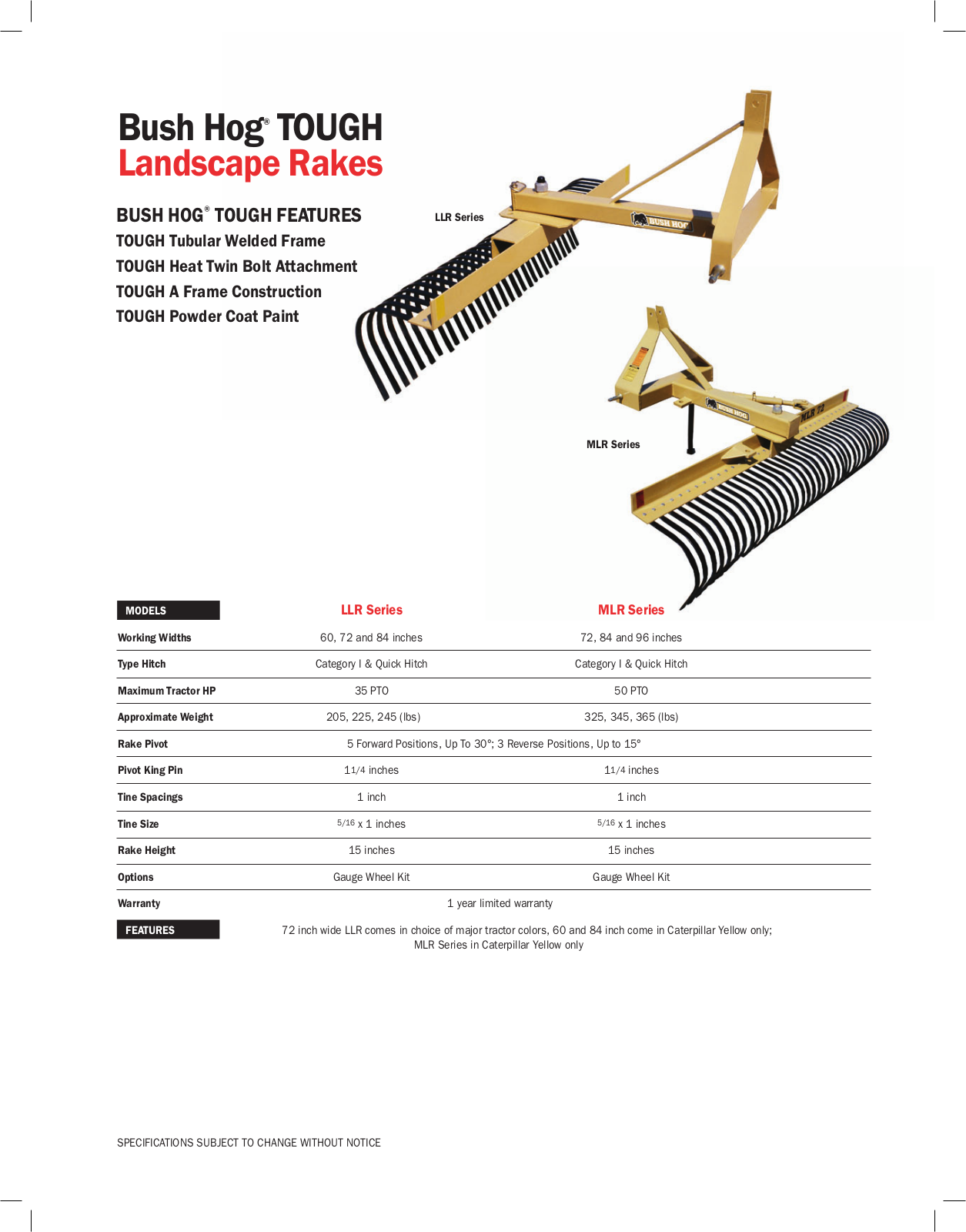 Bush Hog MLR, LLR User Manual