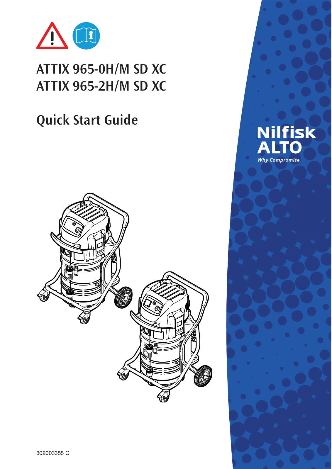 Nilfisk ATTIX 965-2H/M SD XC, ATTIX 965-0H/M SD XC QUICK START GUIDE