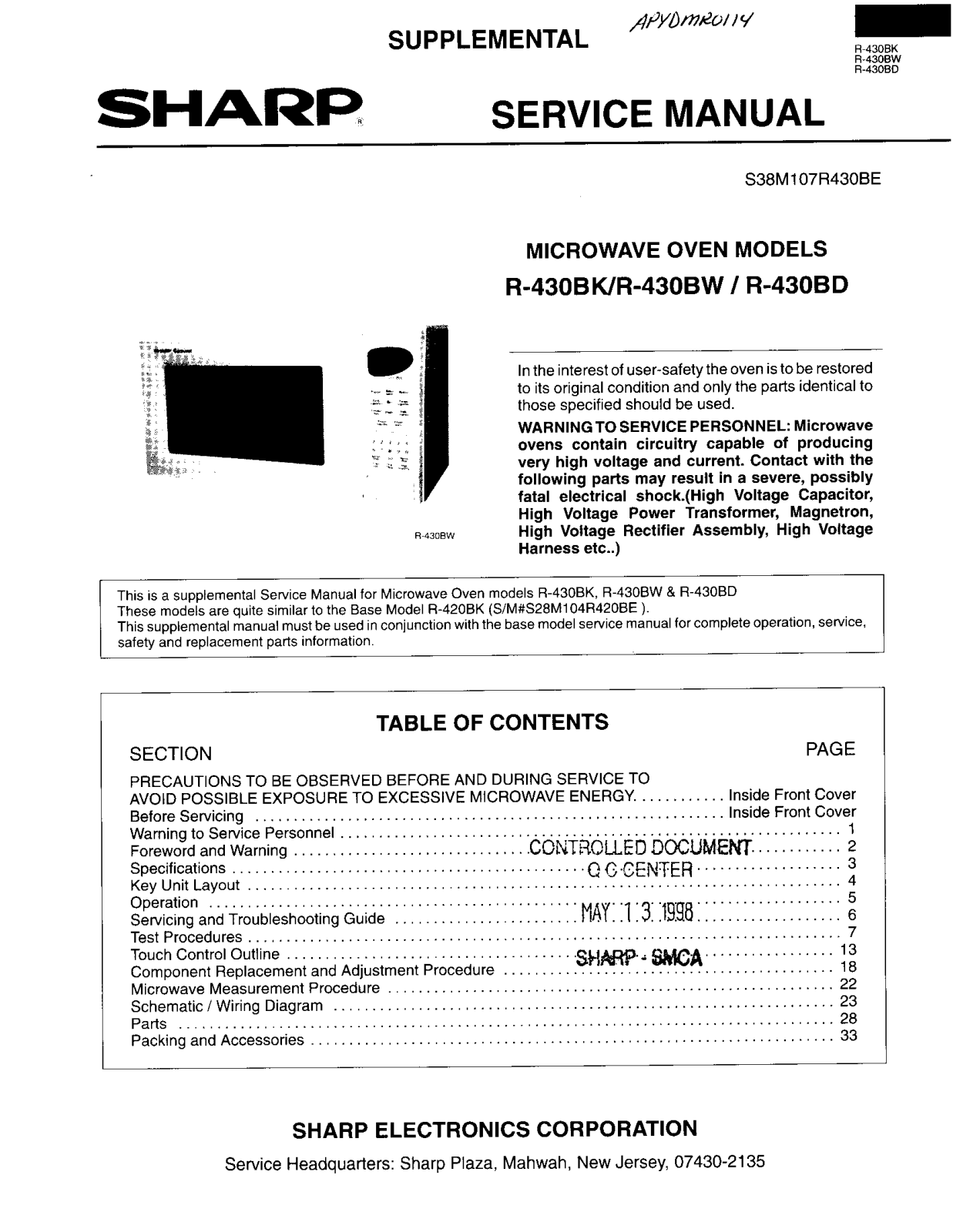 Sharp DMR0114 Users Manual