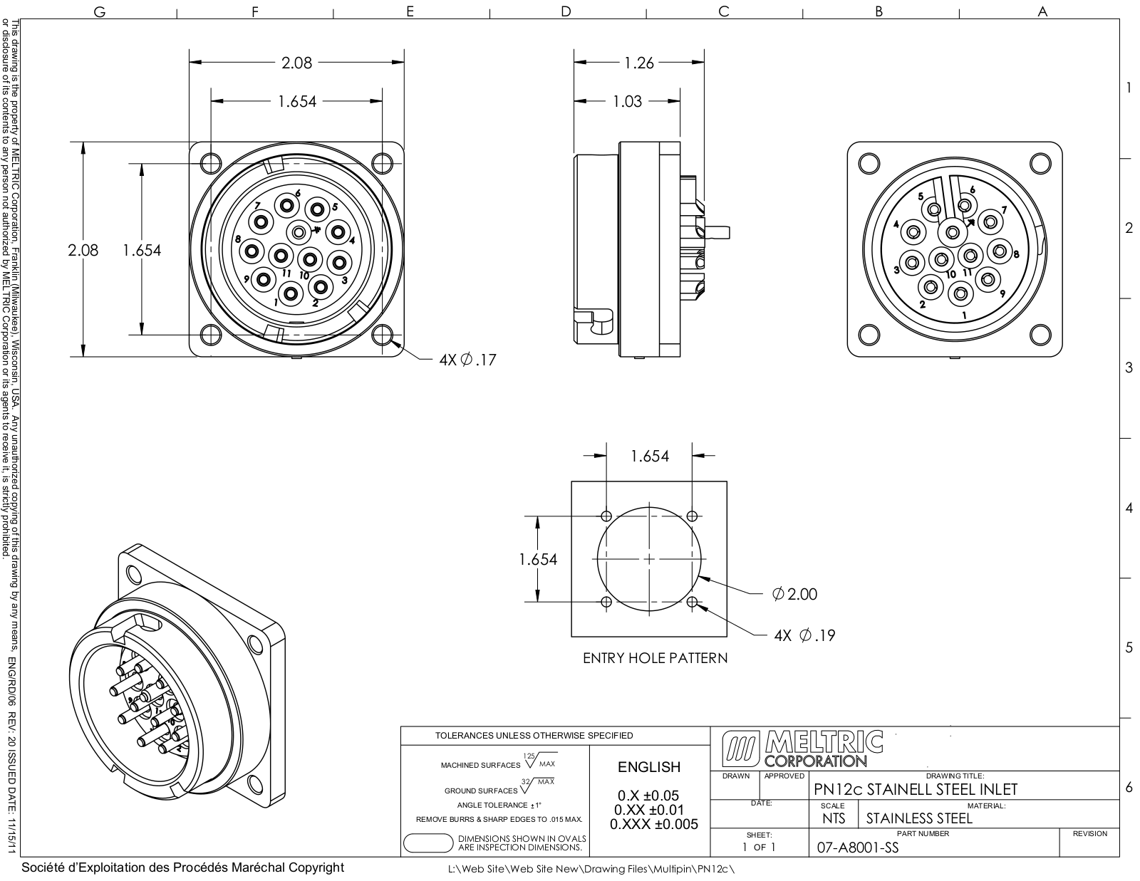 Meltric 07-A8001-SS Reference Drawing - ManualMachine.com