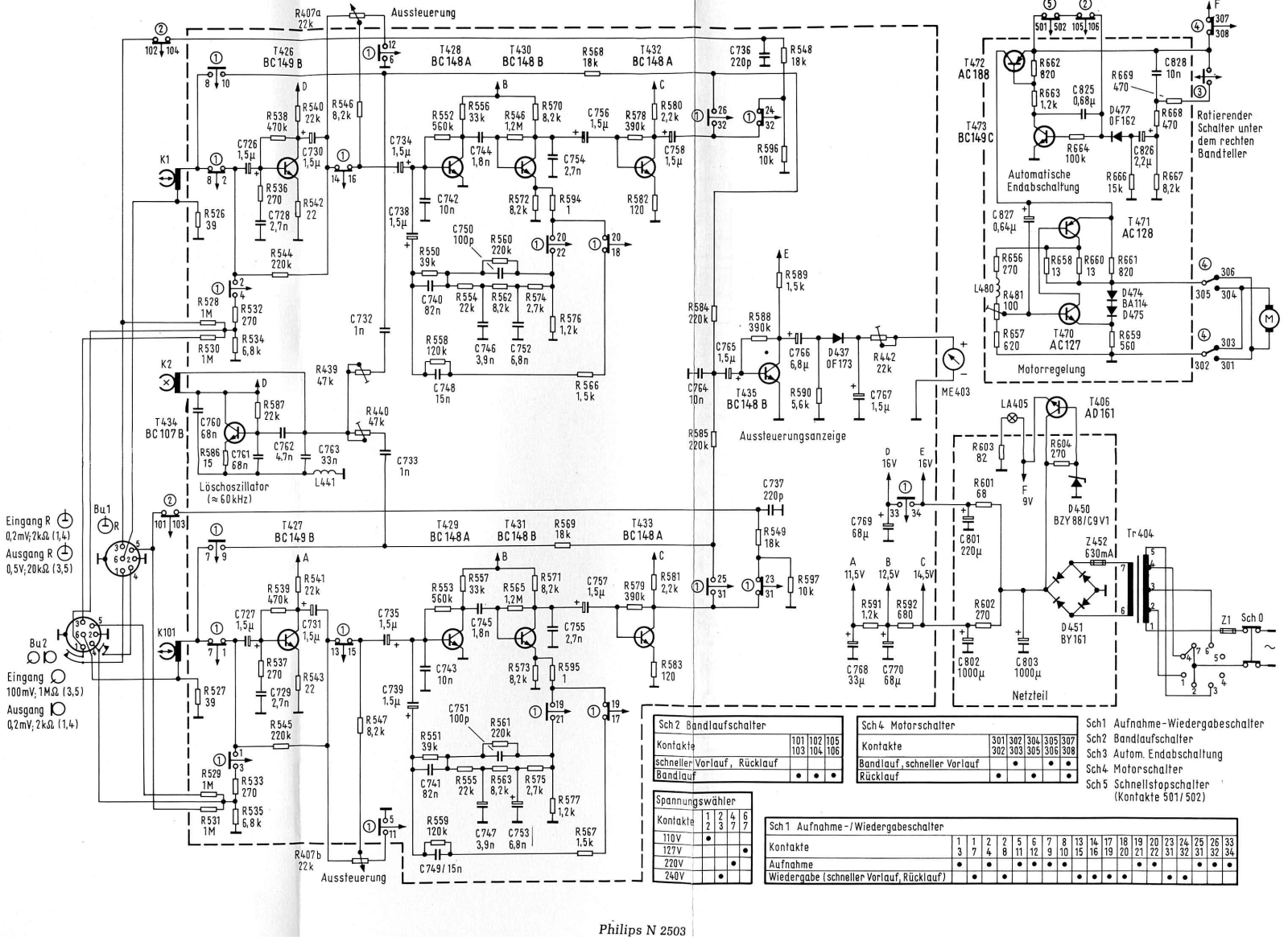 Philips N-2503 Schematic