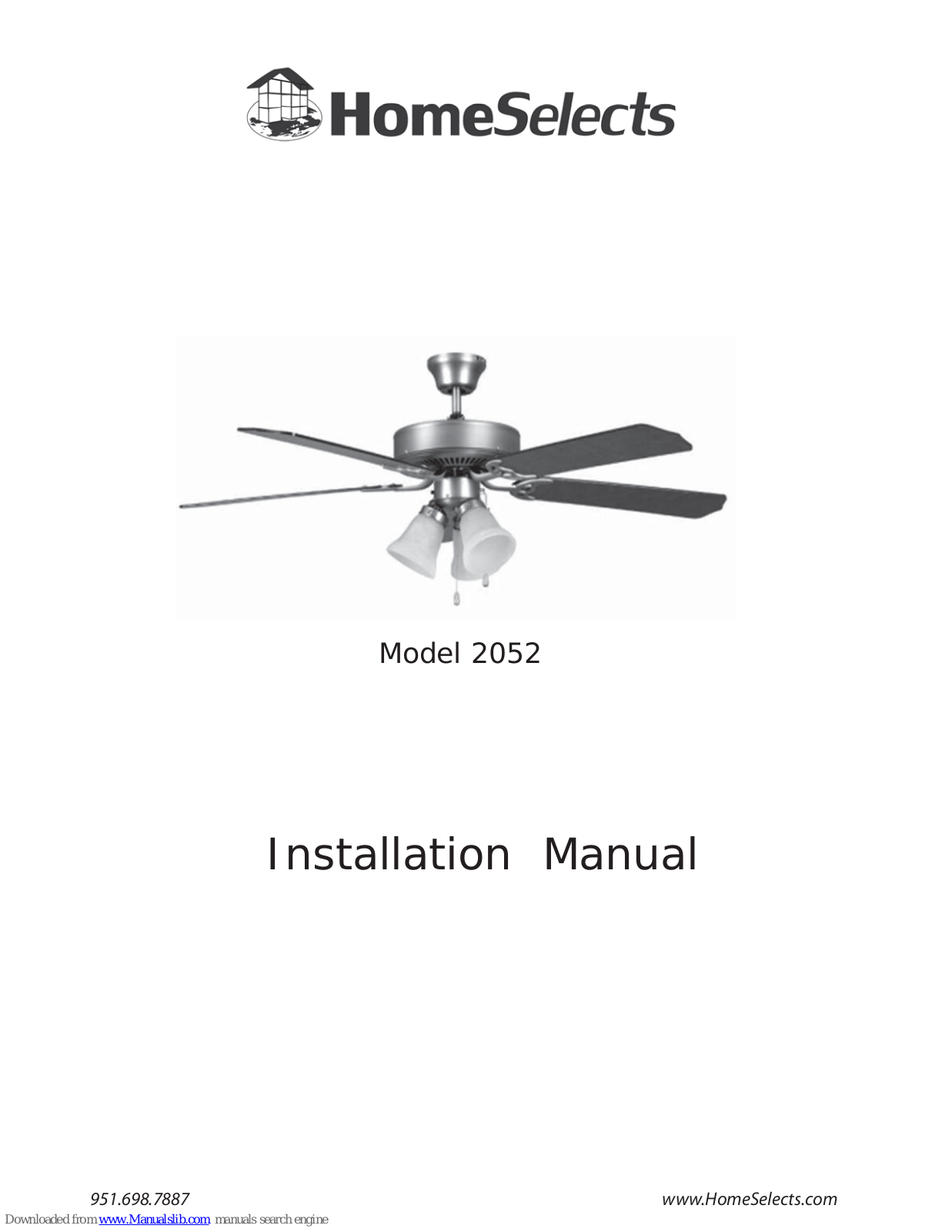 HomeSelects 2052 Installation Manual