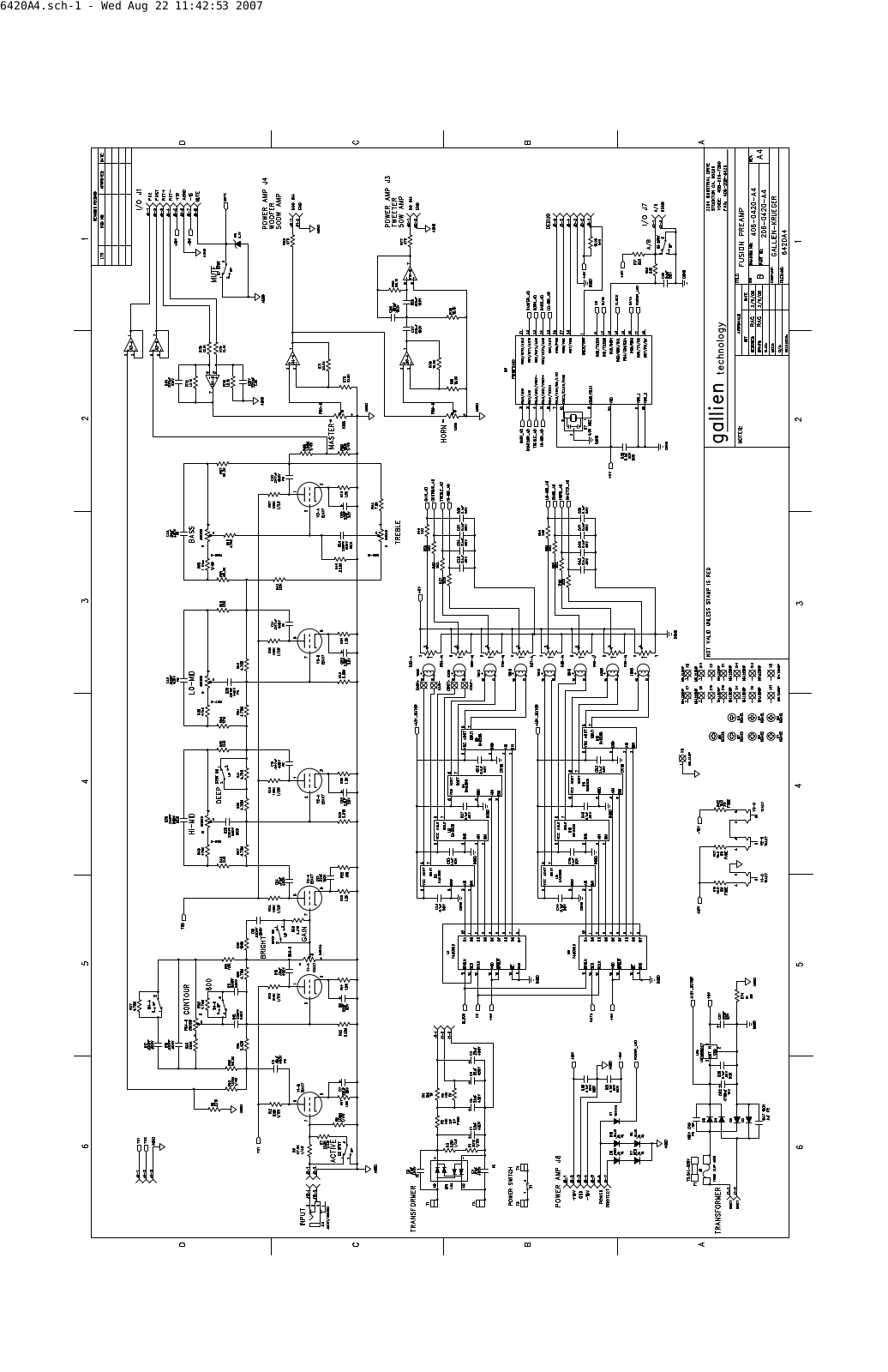 Gallien Krüger 550 Schematics