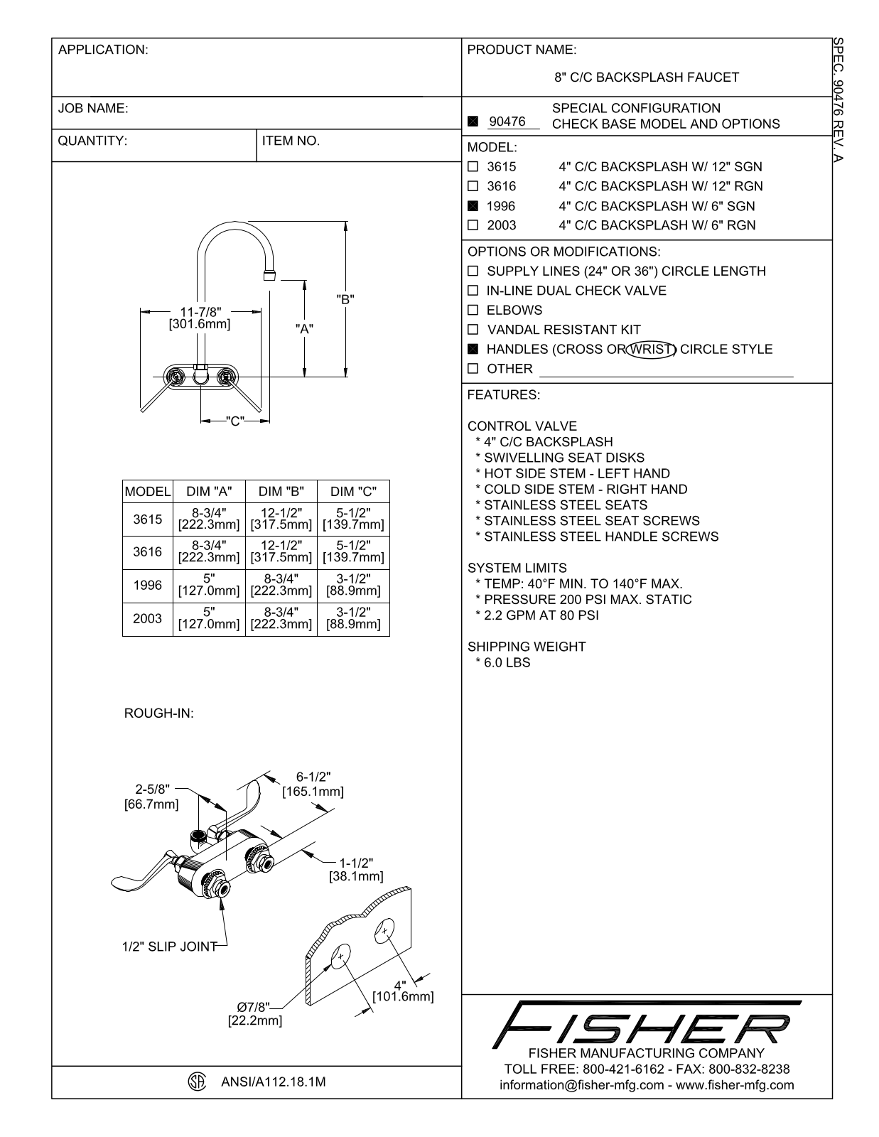 Fisher Manufacturing 1996 User Manual