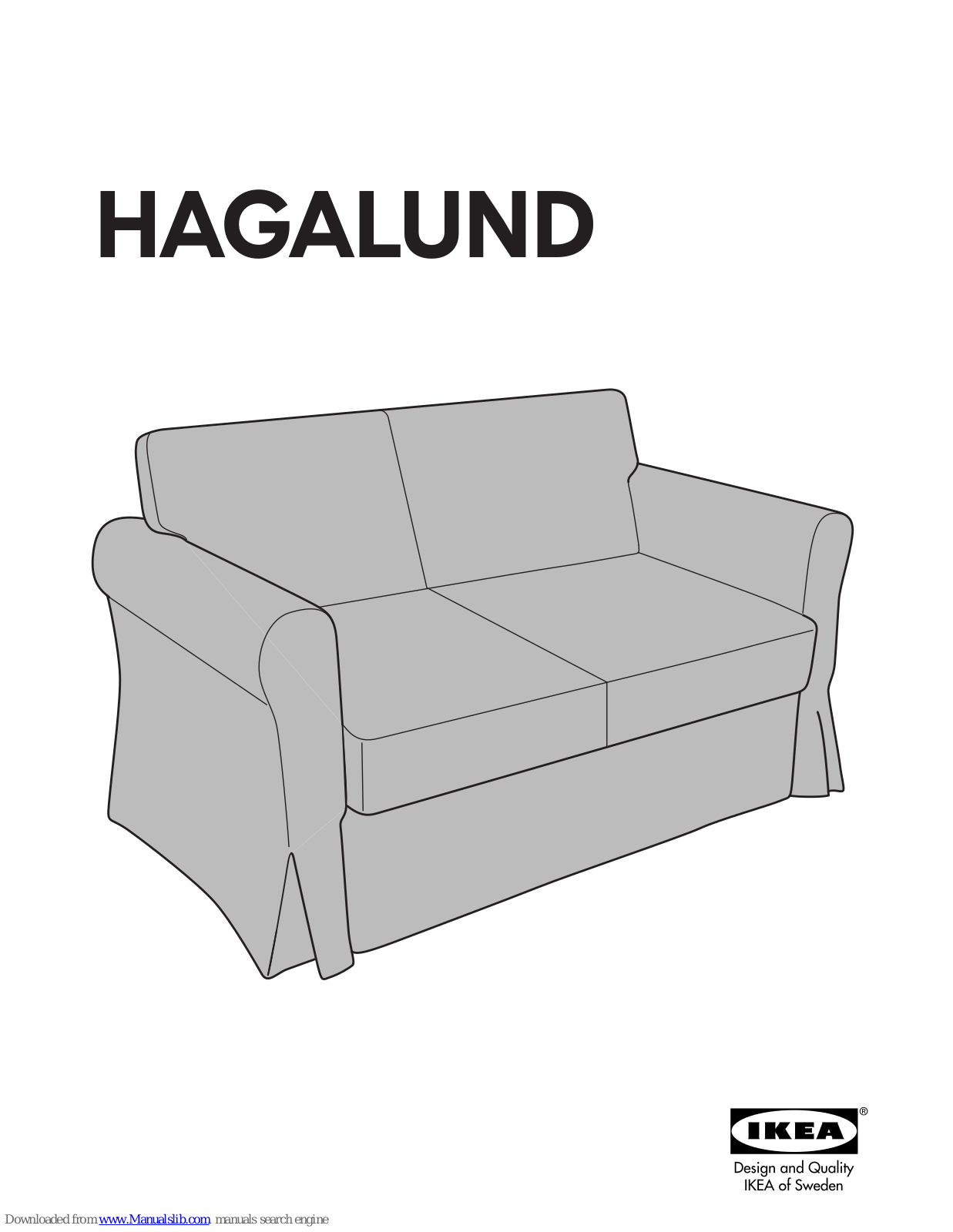 IKEA HAGALUND SOFA BED COVER, HAGALUND Instructions Manual