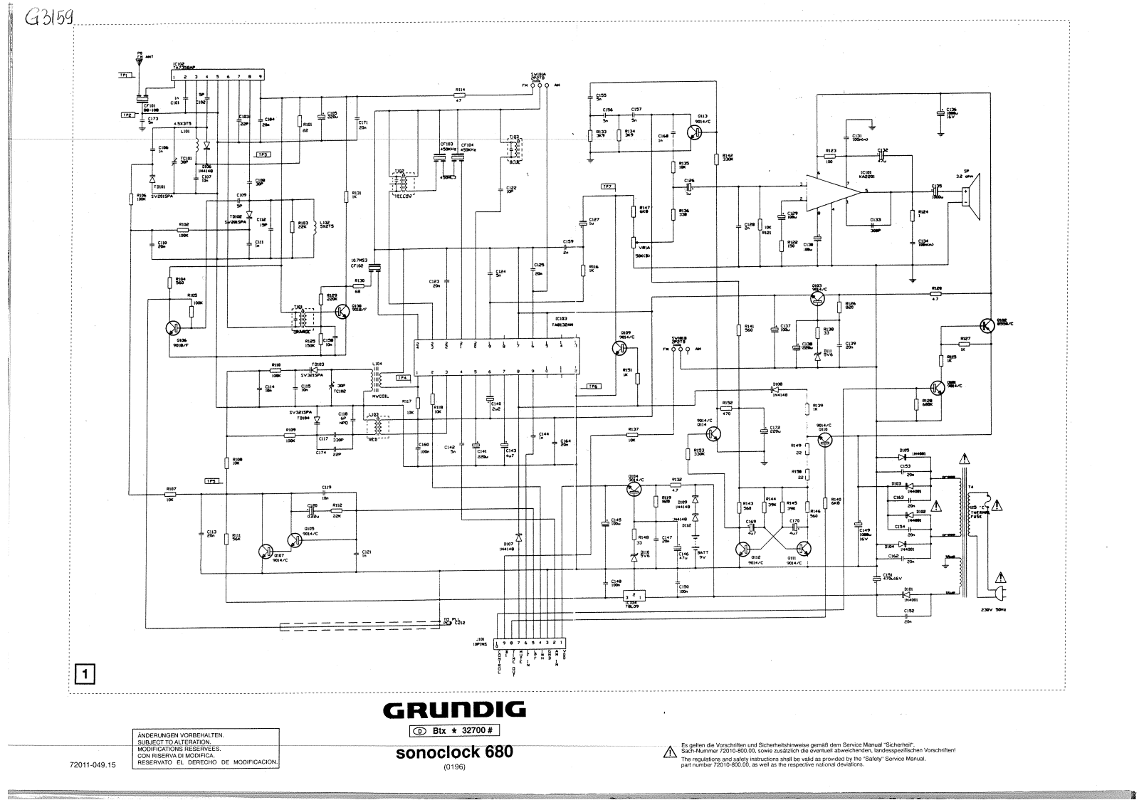 Grundig Sonoclock-680 Service Manual