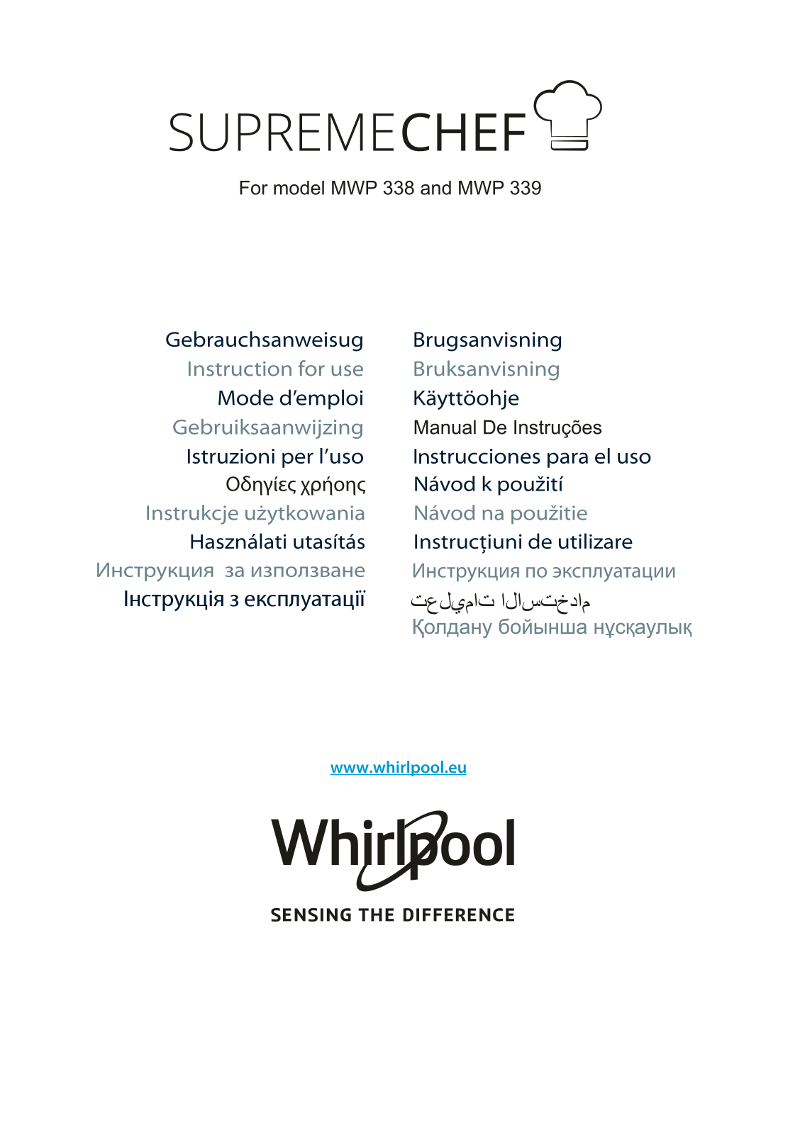 WHIRLPOOL MWP 338 W User Manual