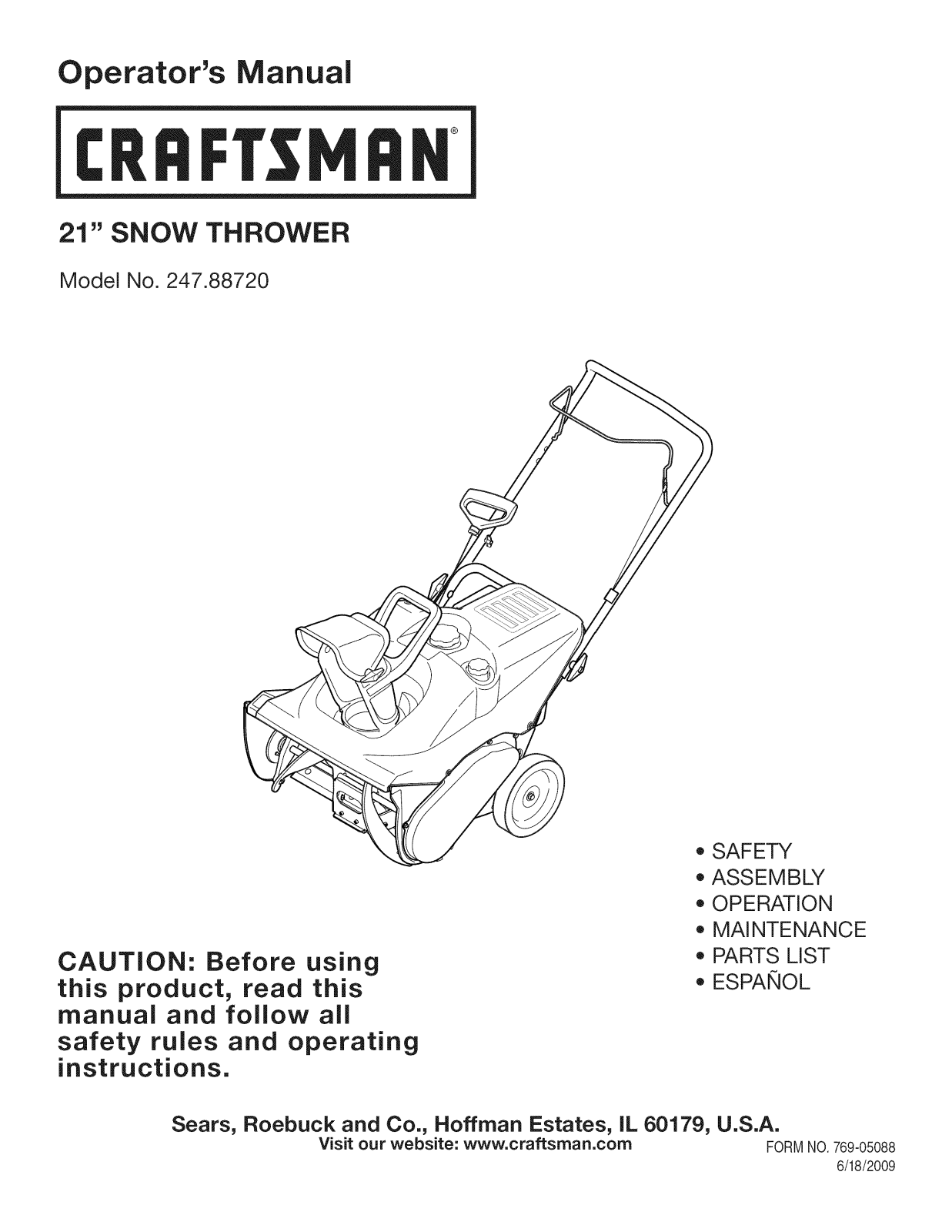 Craftsman 247887200 Owner’s Manual