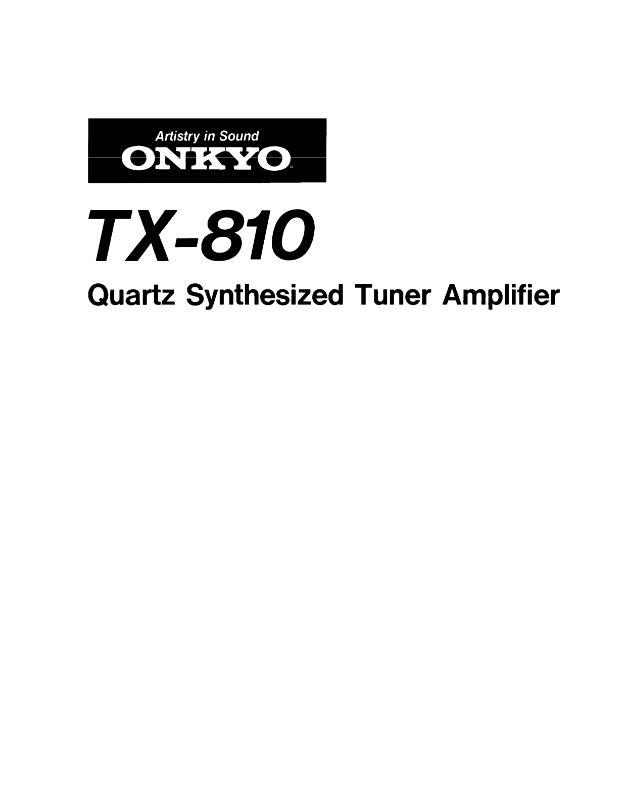 Onkyo TX-810 Instruction Manual